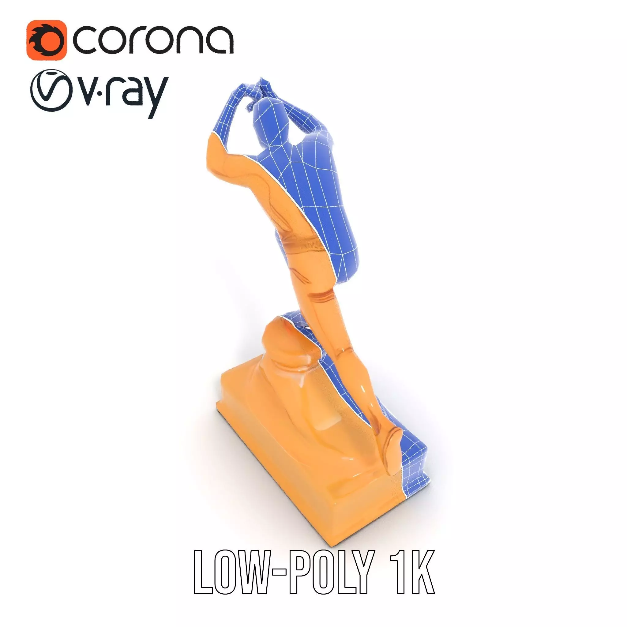 Dynamic Running Athlete Trophy Model Pack Low-poly 3D model_29