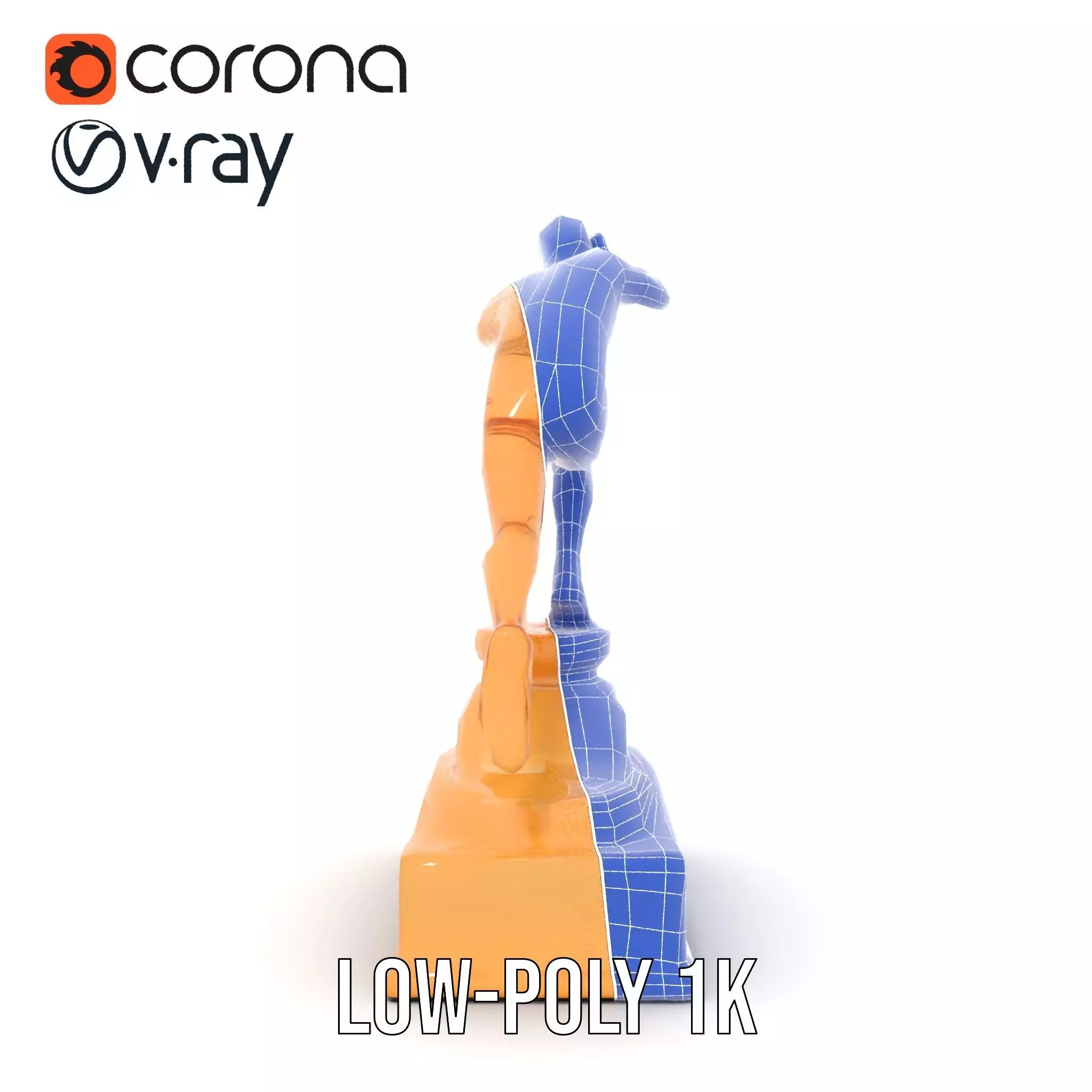 Dynamic Running Athlete Trophy Model Pack Low-poly 3D model_26