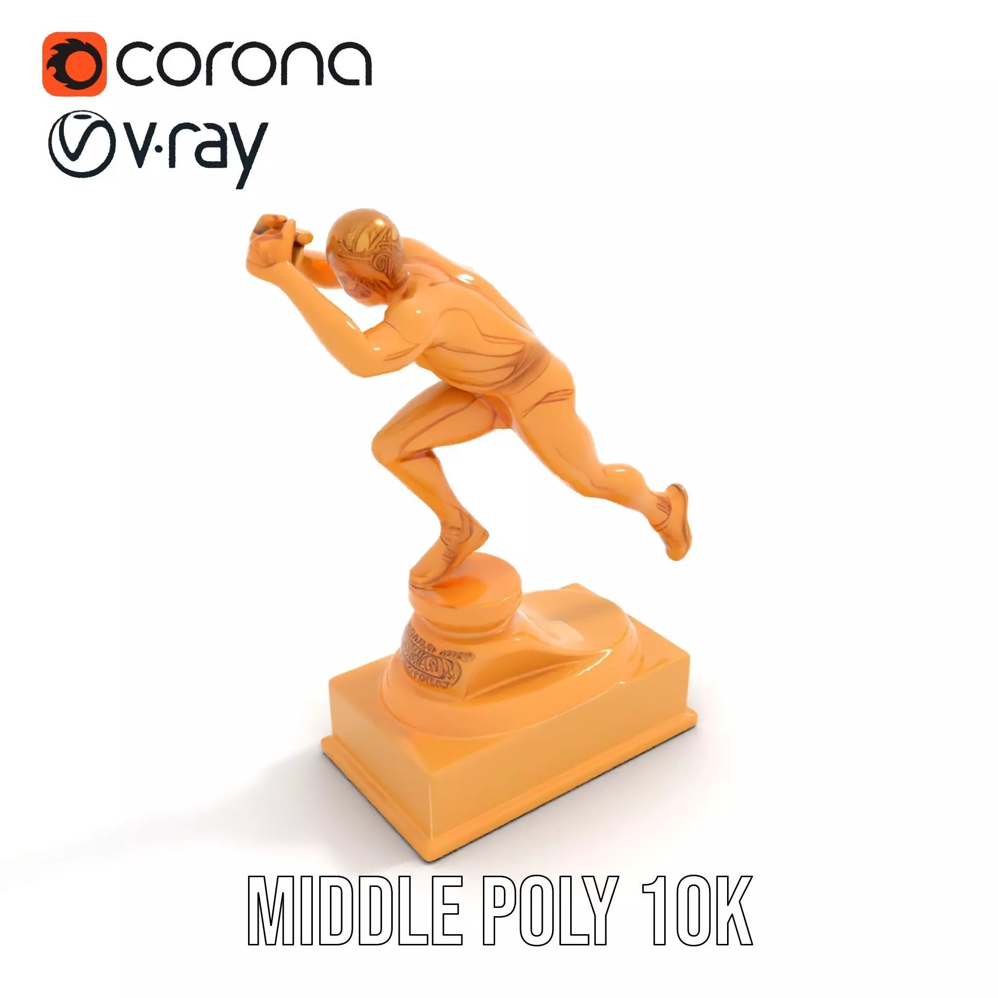 Dynamic Running Athlete Trophy Model Pack Low-poly 3D model_17