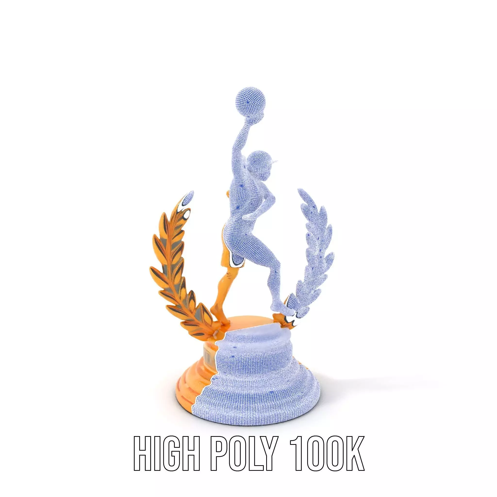 Basketball Trophy with Laurel Wreath model pack Low-poly 3D model_5