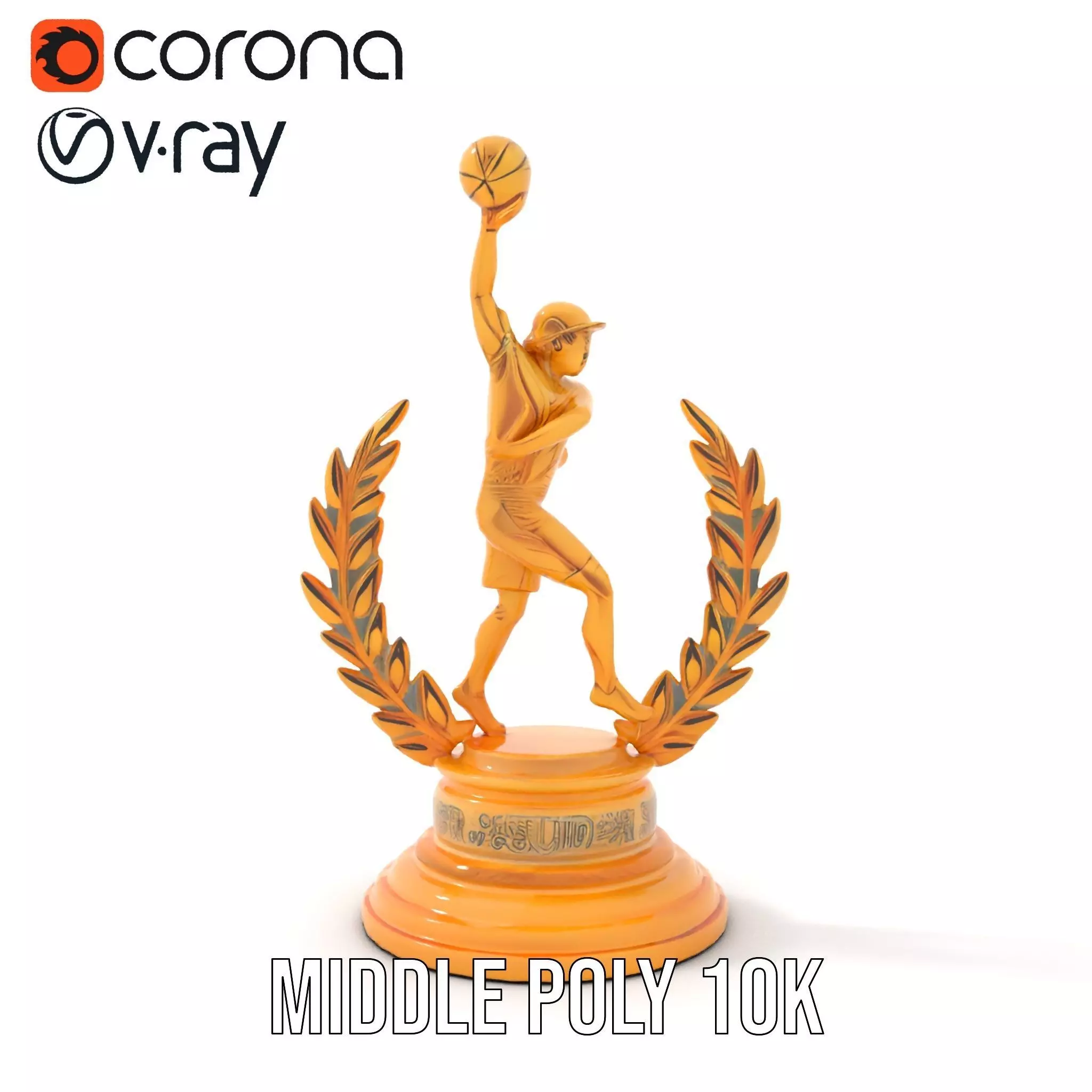 Basketball Trophy with Laurel Wreath model pack Low-poly 3D model_14