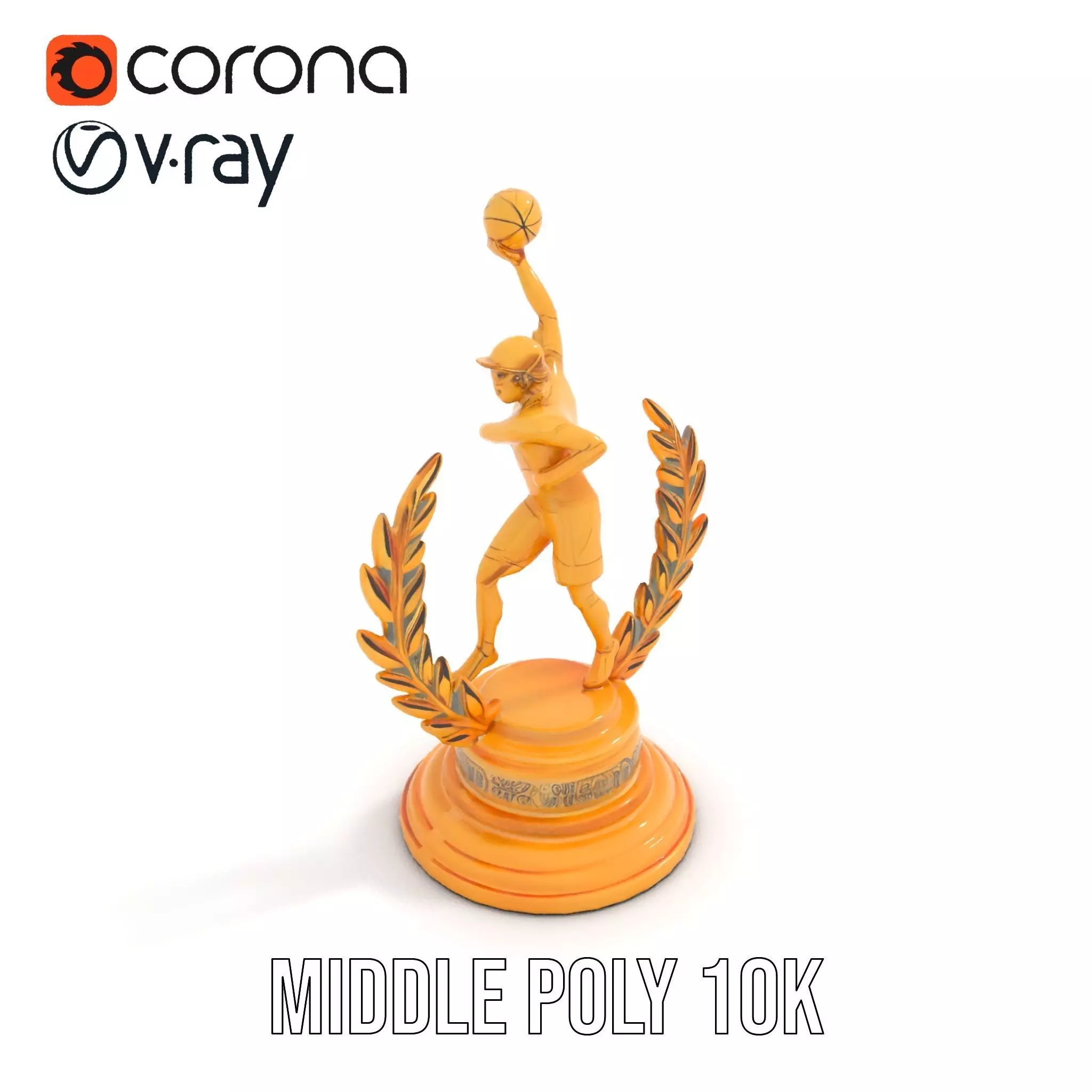 Basketball Trophy with Laurel Wreath model pack Low-poly 3D model_19
