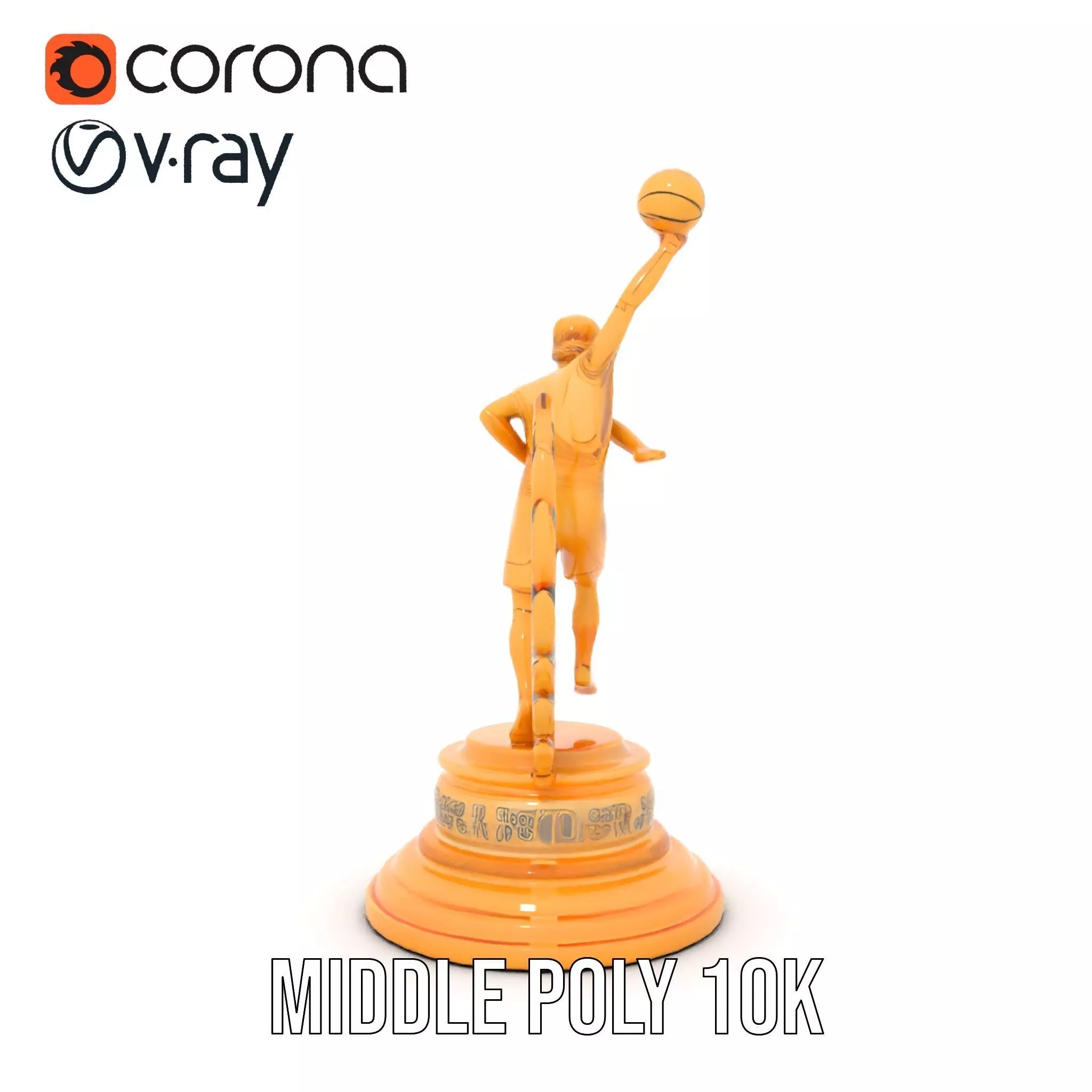 Basketball Trophy with Laurel Wreath model pack Low-poly 3D model_12