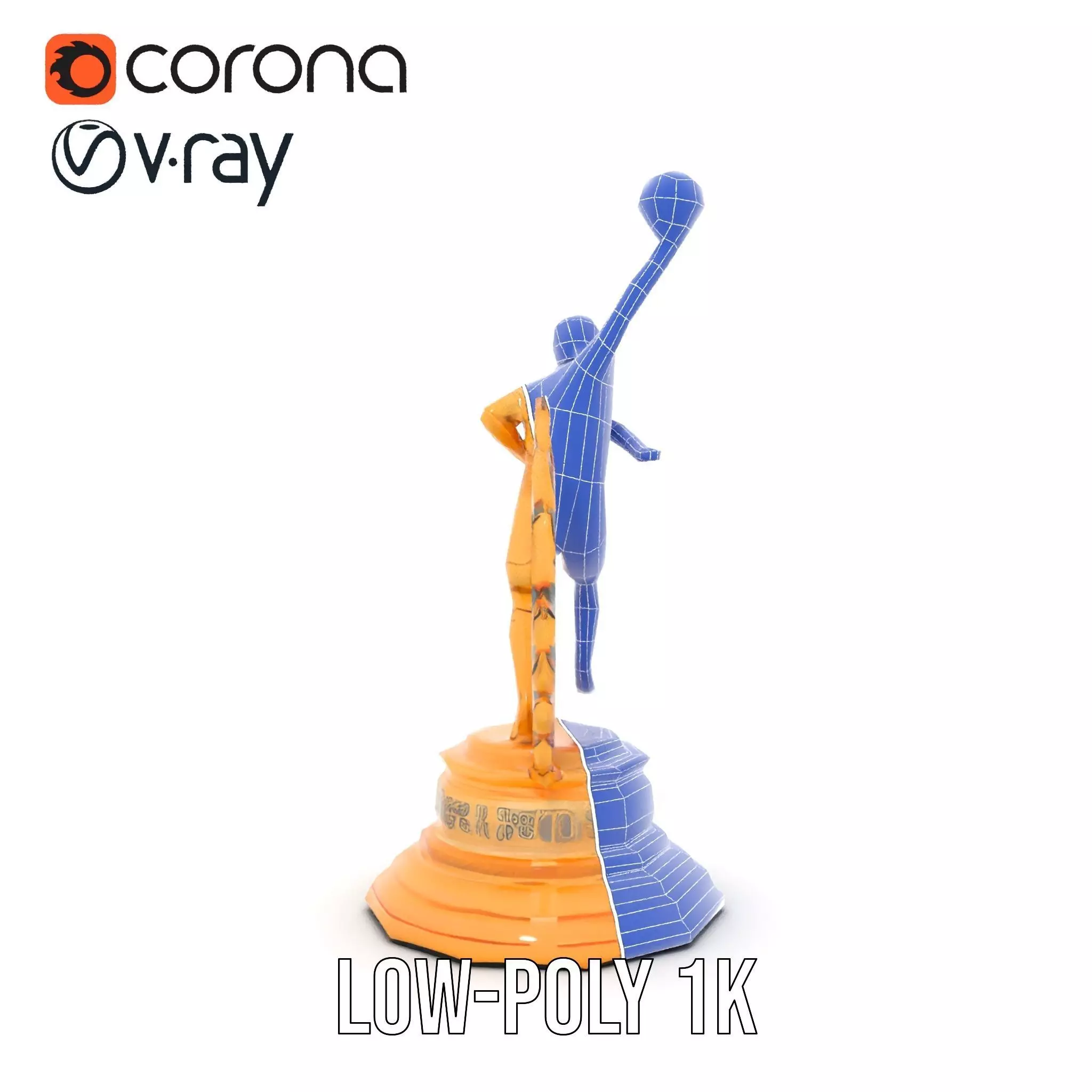 Basketball Trophy with Laurel Wreath model pack Low-poly 3D model_20