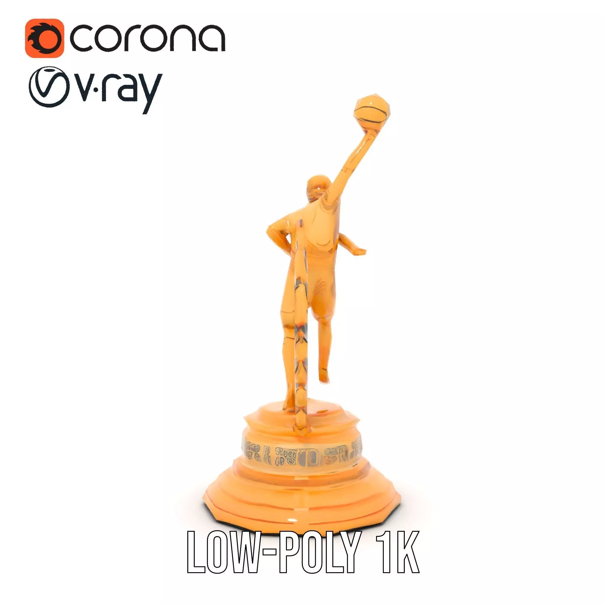 Basketball Trophy with Laurel Wreath model pack Low-poly 3D model_18