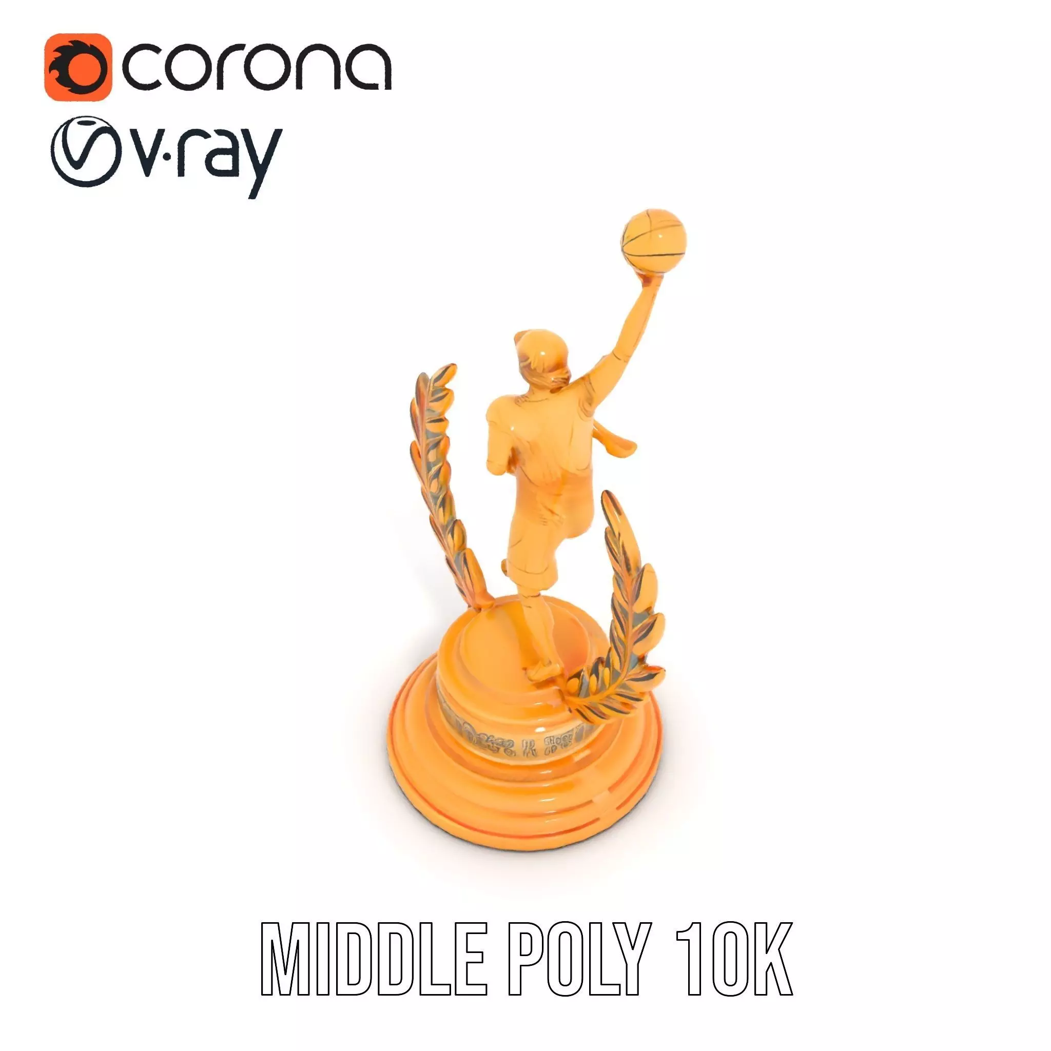 Basketball Trophy with Laurel Wreath model pack Low-poly 3D model_22