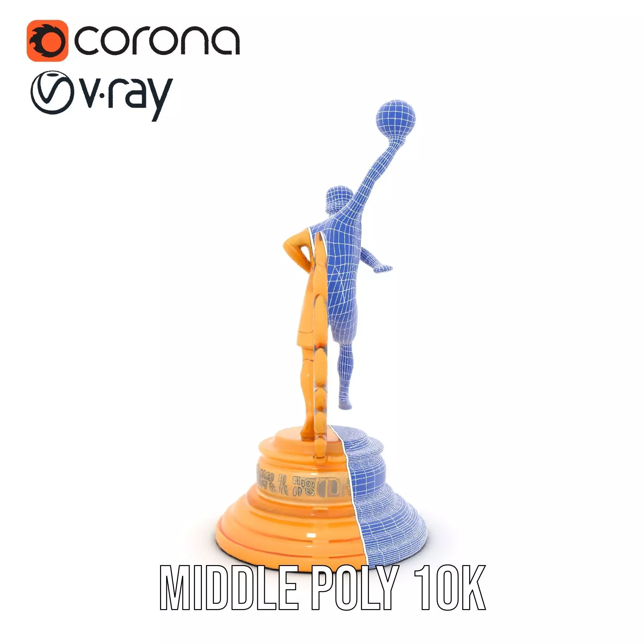 Basketball Trophy with Laurel Wreath model pack Low-poly 3D model_28