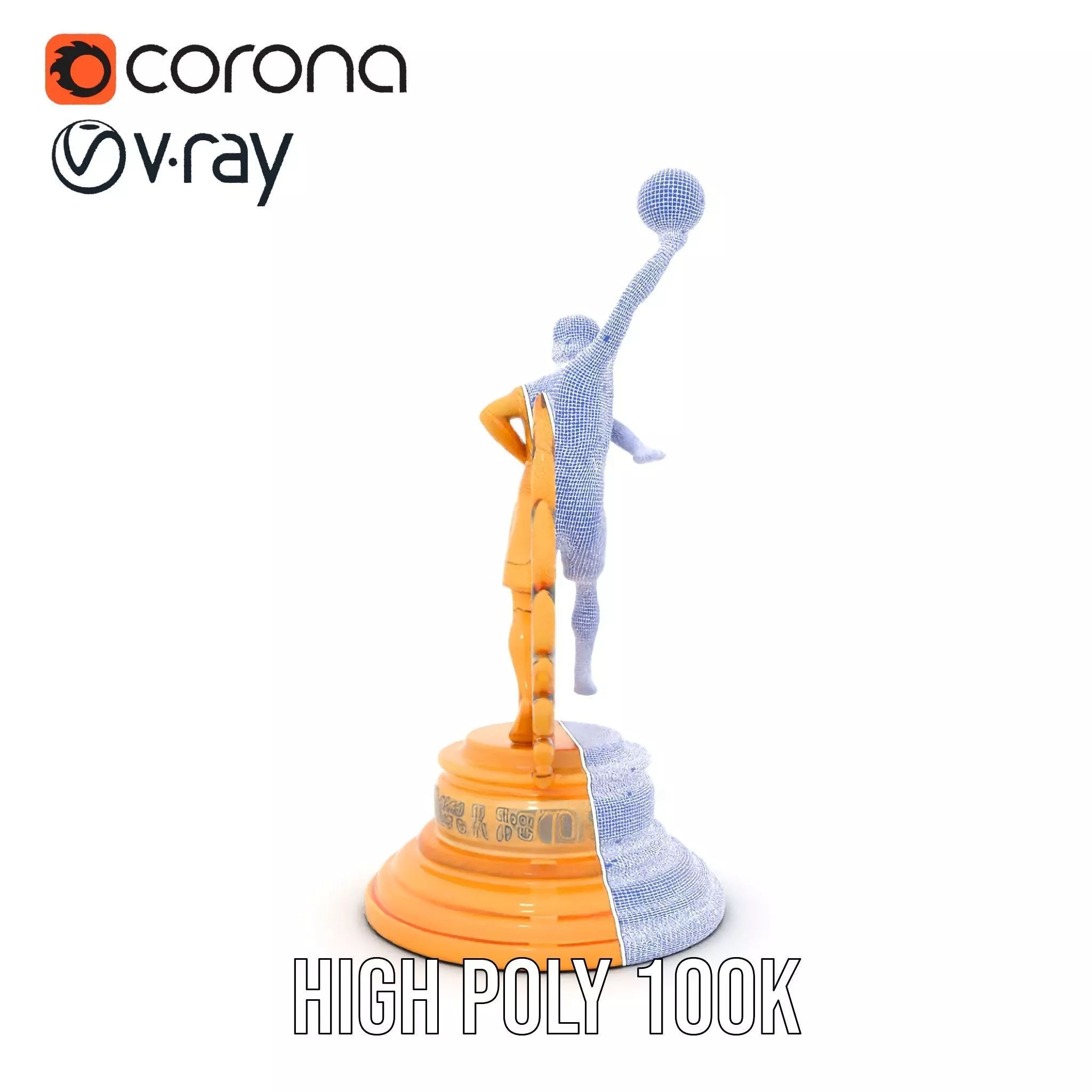 Basketball Trophy with Laurel Wreath model pack Low-poly 3D model_24