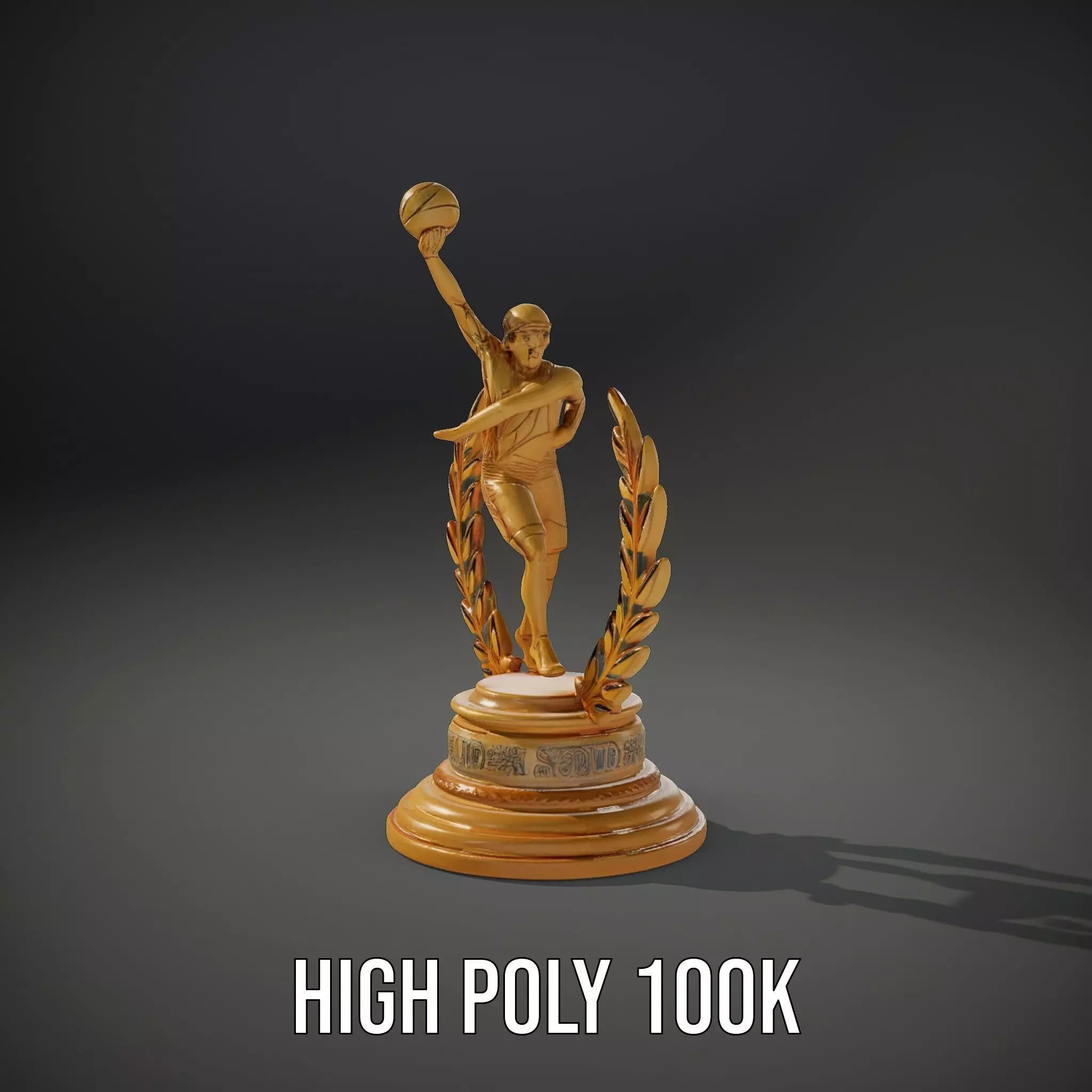 Basketball Trophy with Laurel Wreath model pack Low-poly 3D model_9