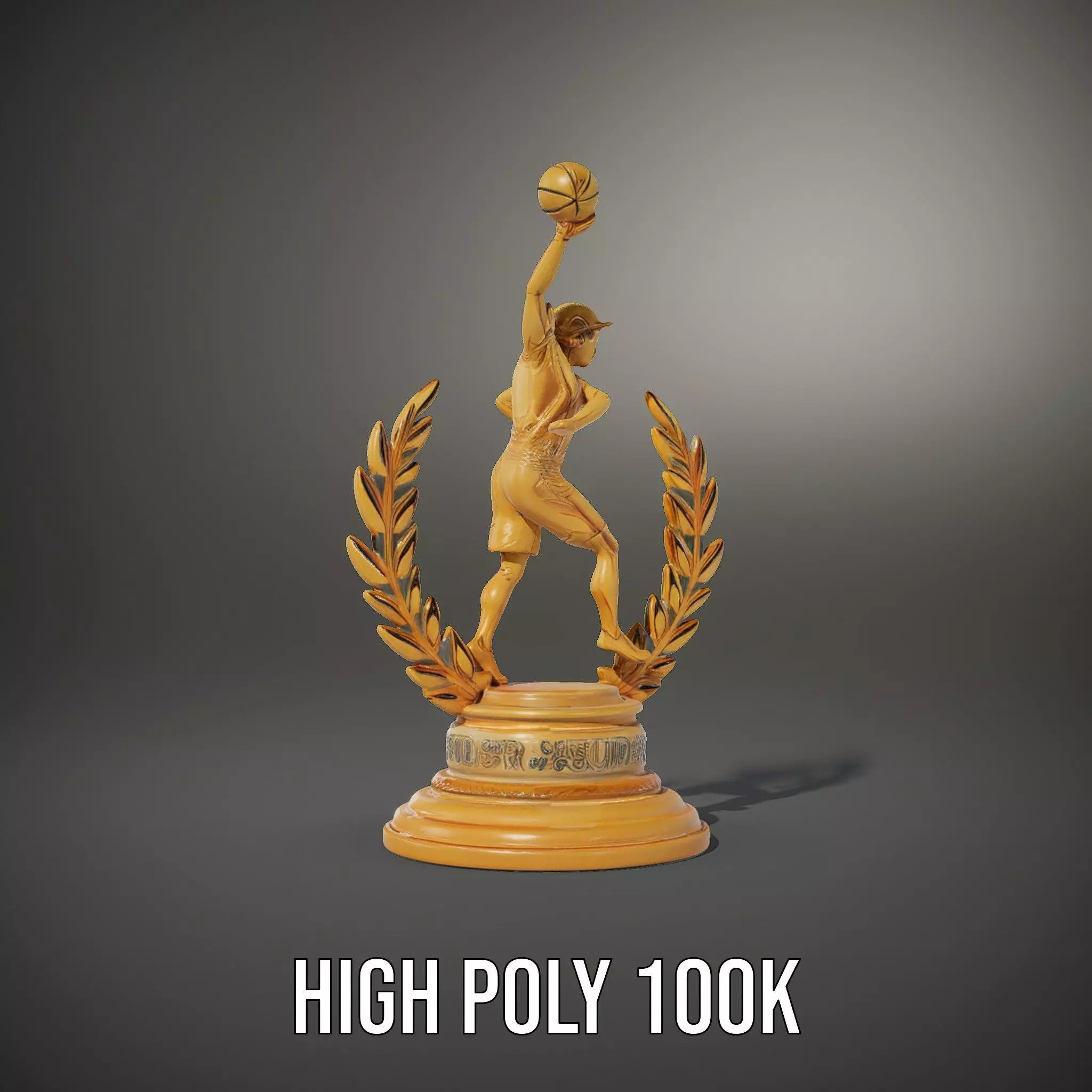 Basketball Trophy with Laurel Wreath model pack Low-poly 3D model_11