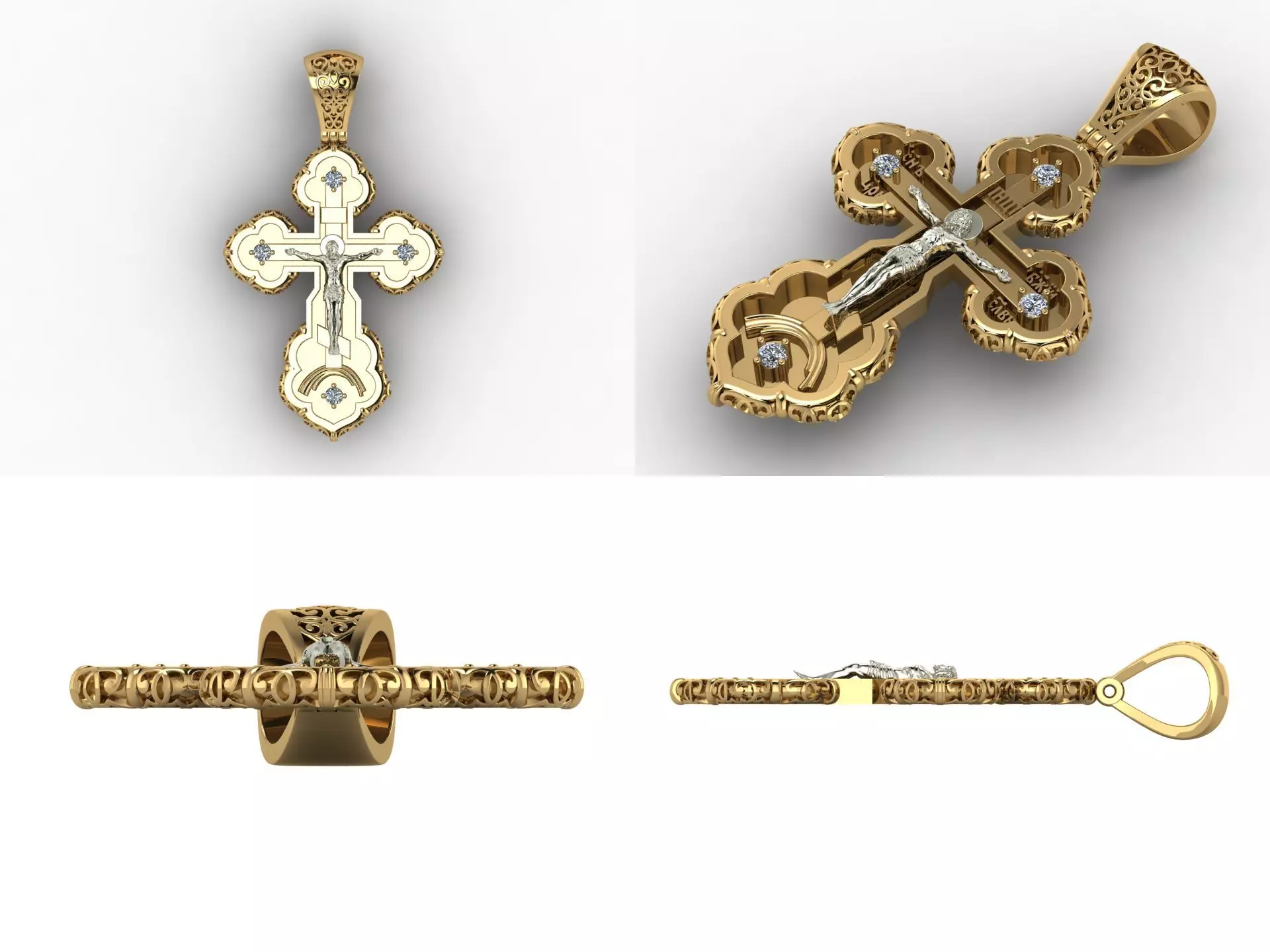 Orthodox christian cross od98 3D print model_3