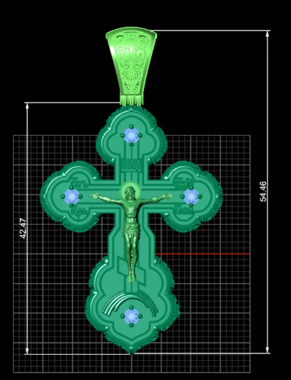 Orthodox christian cross od98 3D print model_6