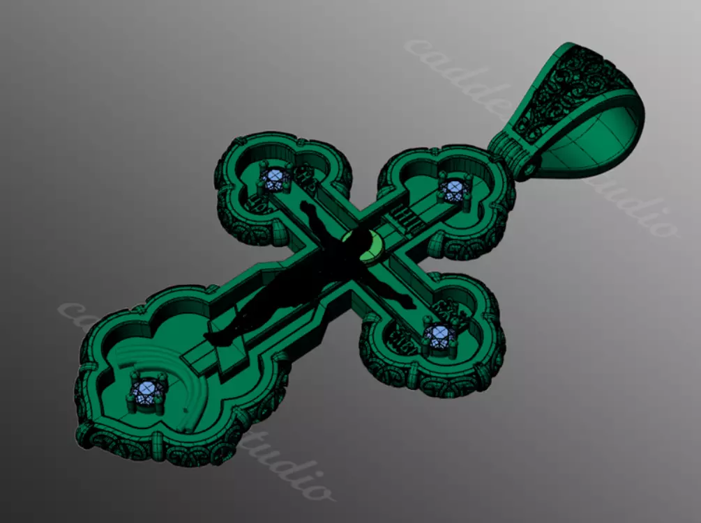 Orthodox christian cross od98 3D print model_2