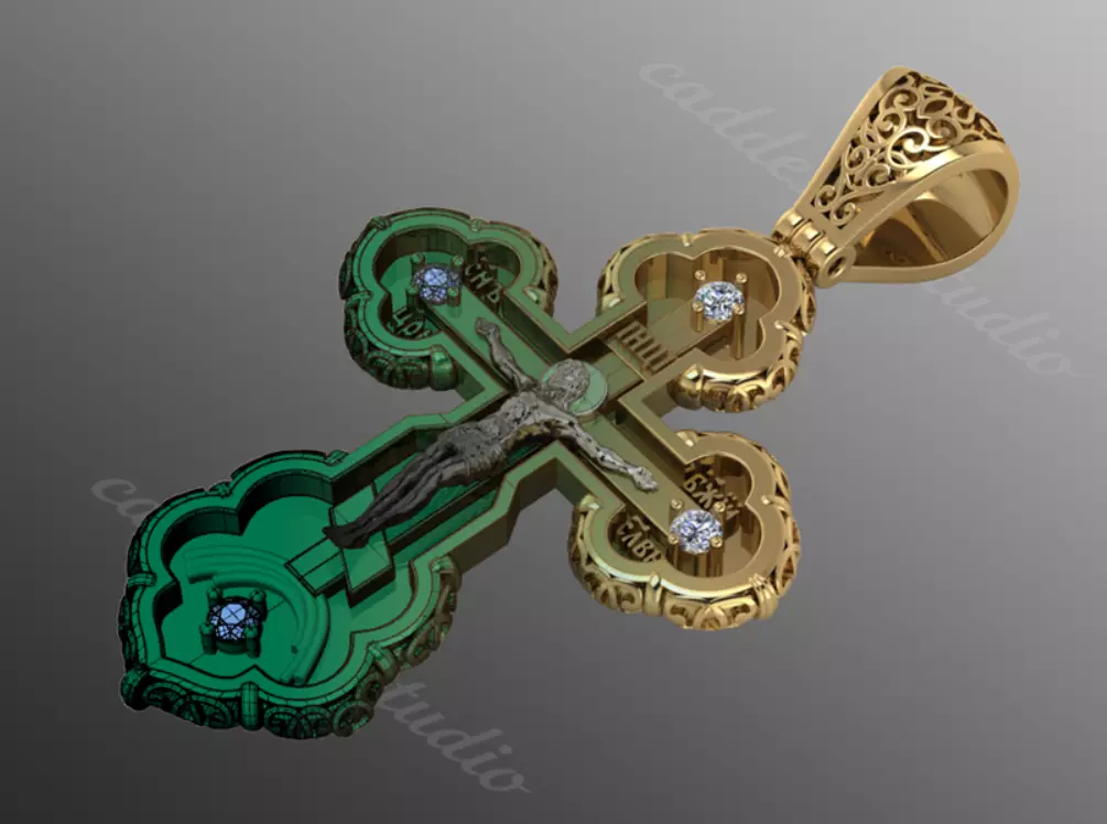 Orthodox christian cross od98 3D print model_1
