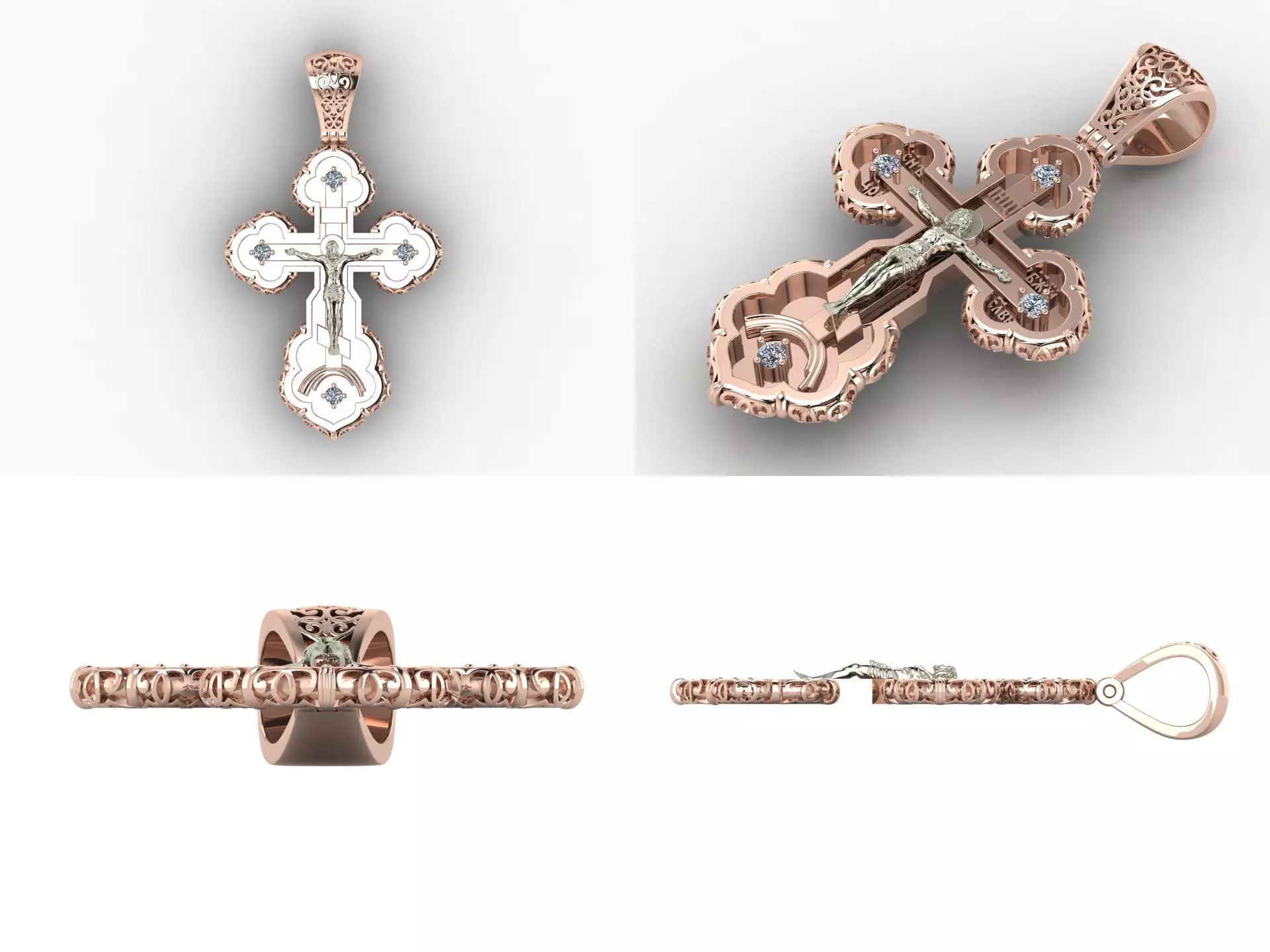 Orthodox christian cross od98 3D print model_4