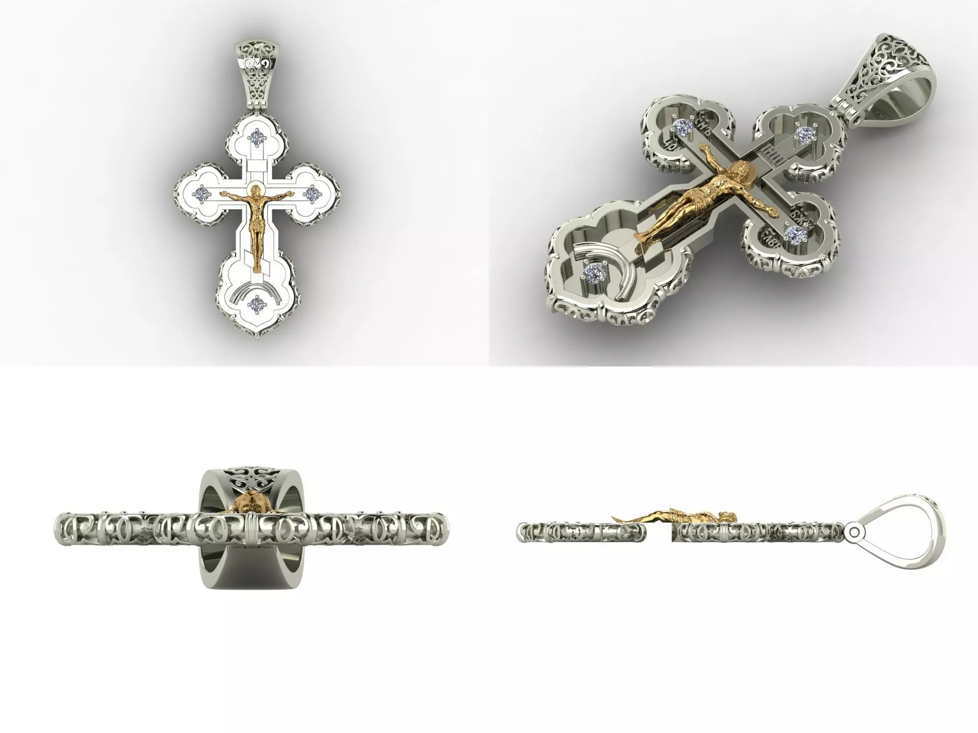 Orthodox christian cross od98 3D print model_5