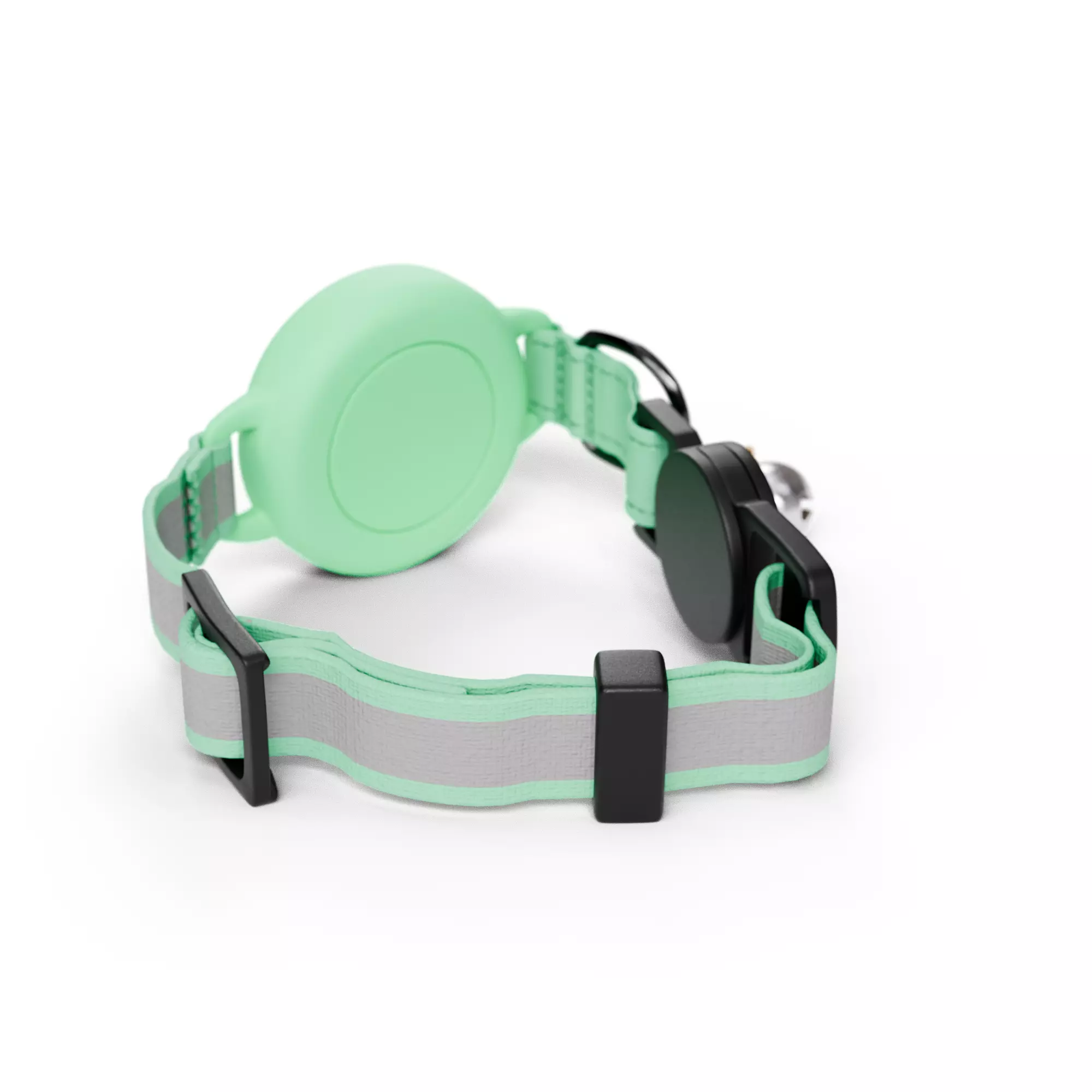 Cat Collar with Cute Face Design - Mint Green  3D model_3