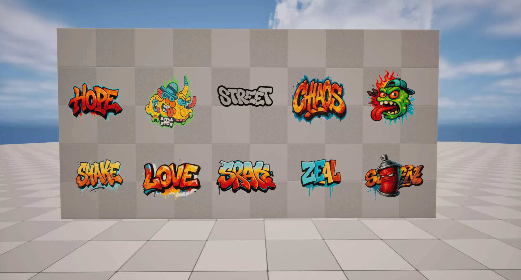 Street Graffiti Low-poly 3D model_0