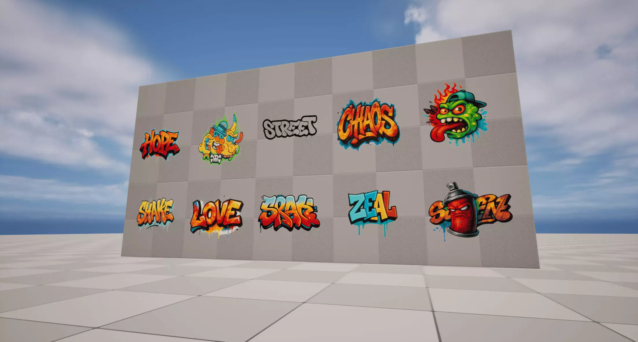 Street Graffiti Low-poly 3D model_3