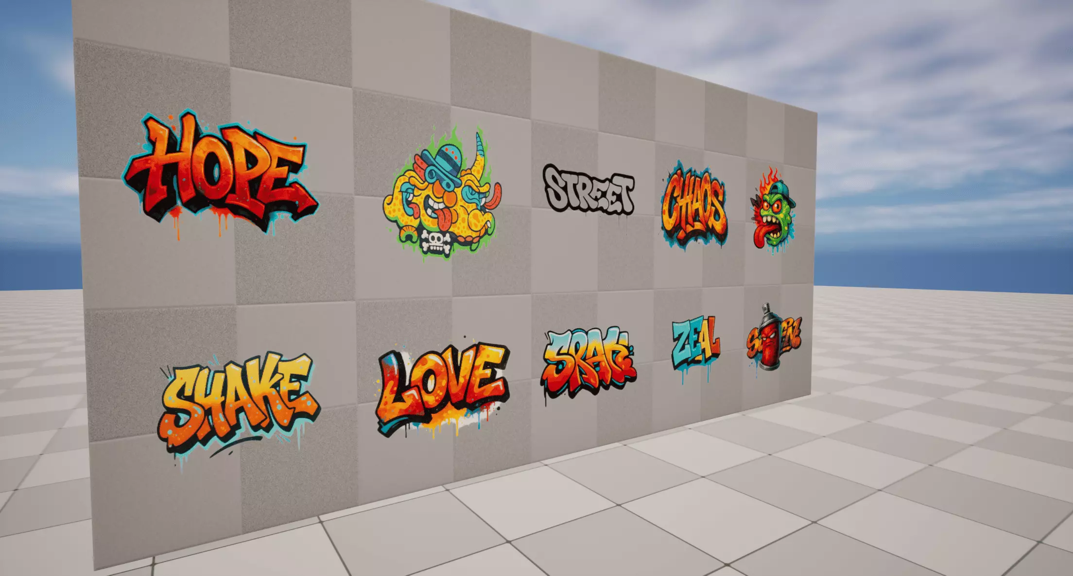 Street Graffiti Low-poly 3D model_1