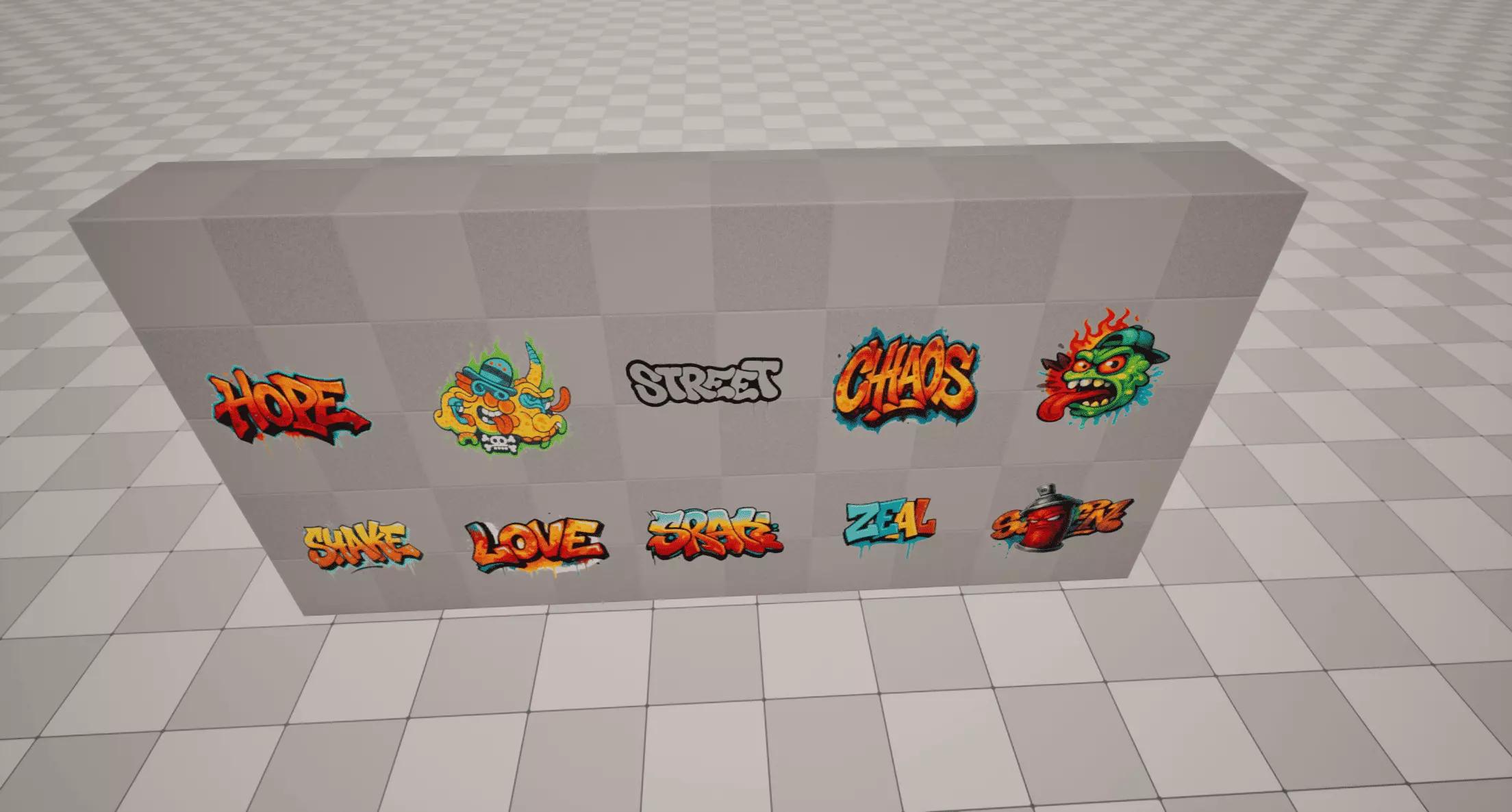 Street Graffiti Low-poly 3D model_4