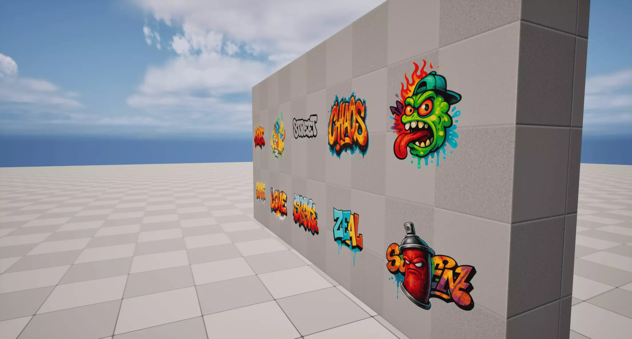 Street Graffiti Low-poly 3D model_2