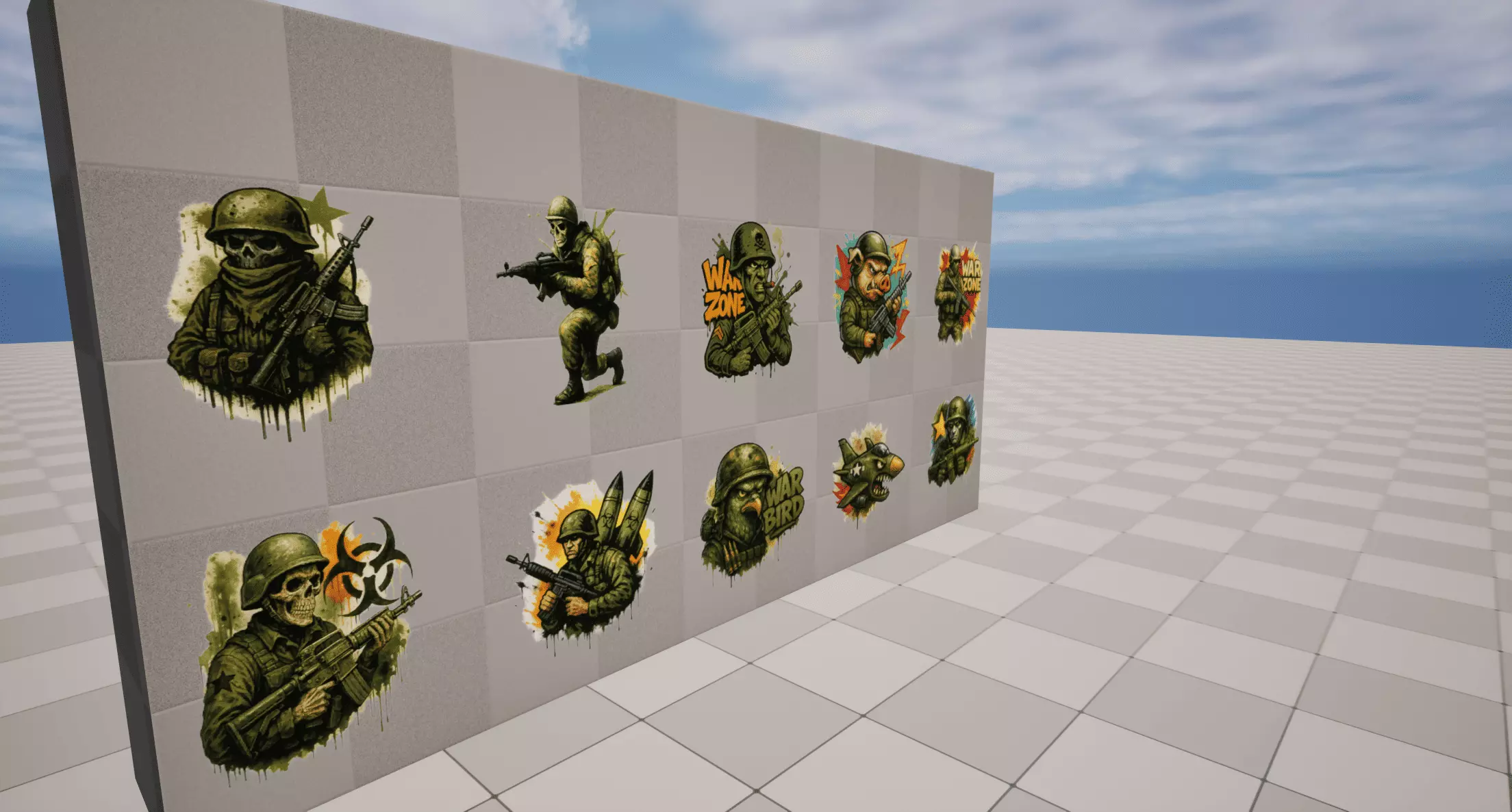 Military Graffiti Low-poly 3D model_2