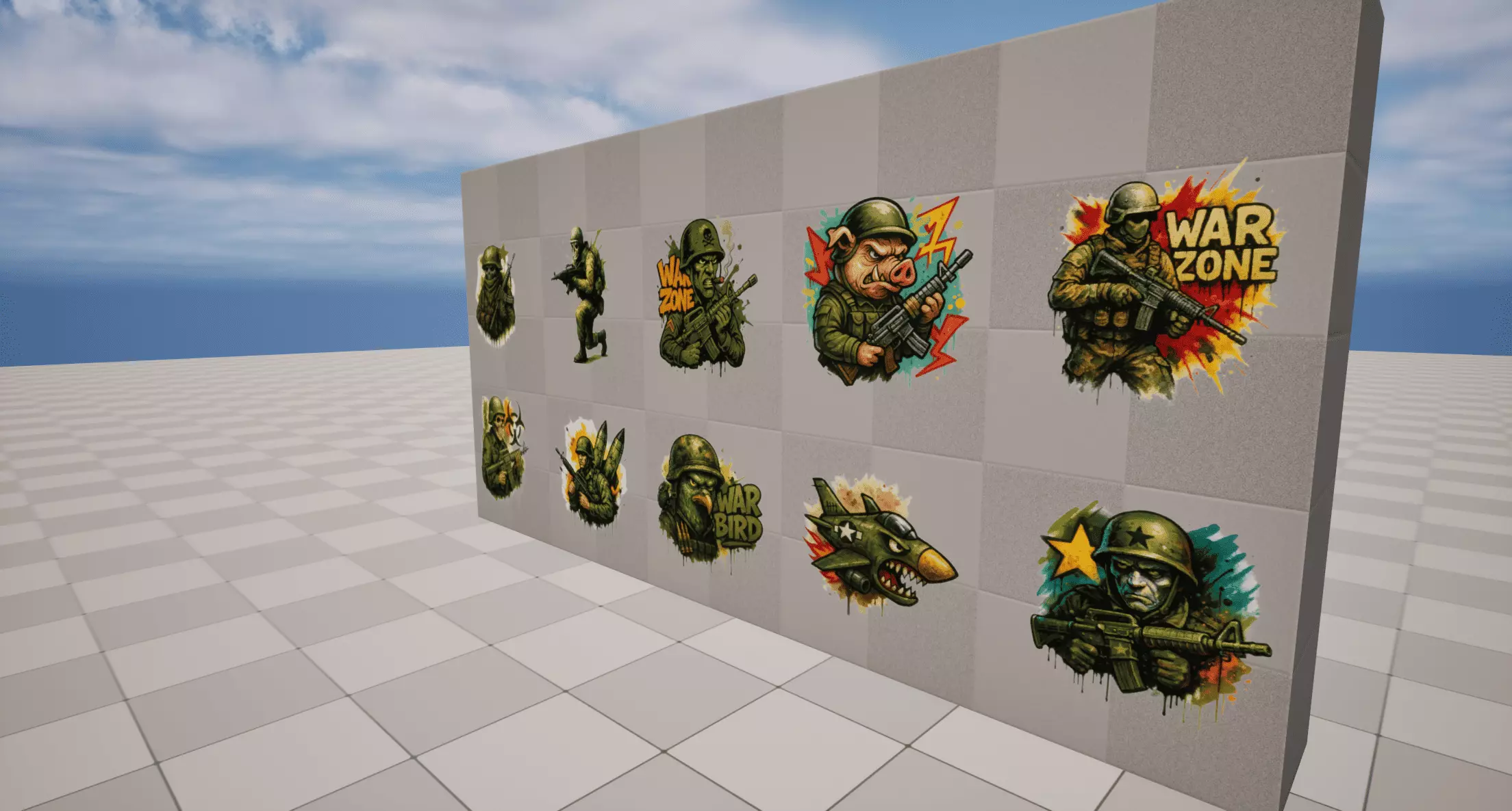 Military Graffiti Low-poly 3D model_3