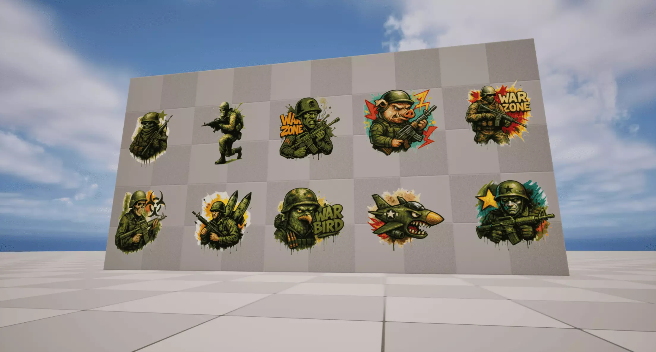 Military Graffiti Low-poly 3D model_4