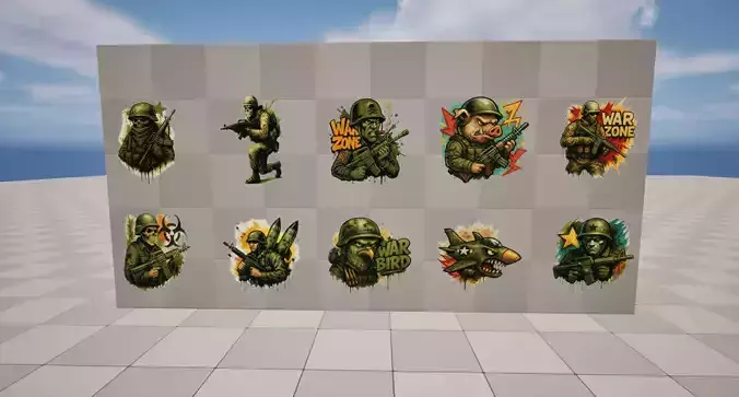 Military Graffiti Low-poly 3D model