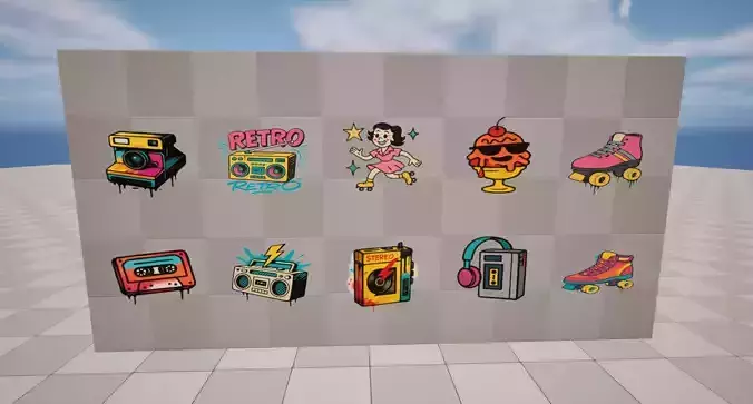 Retro Graffiti Low-poly 3D model
