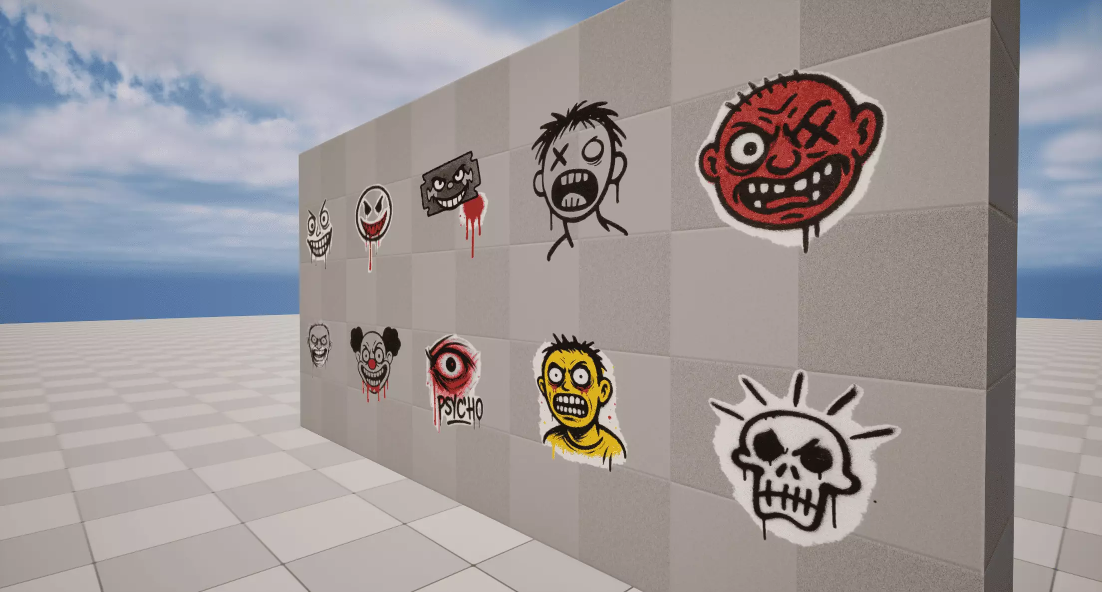 Psycho Graffiti Low-poly 3D model_2