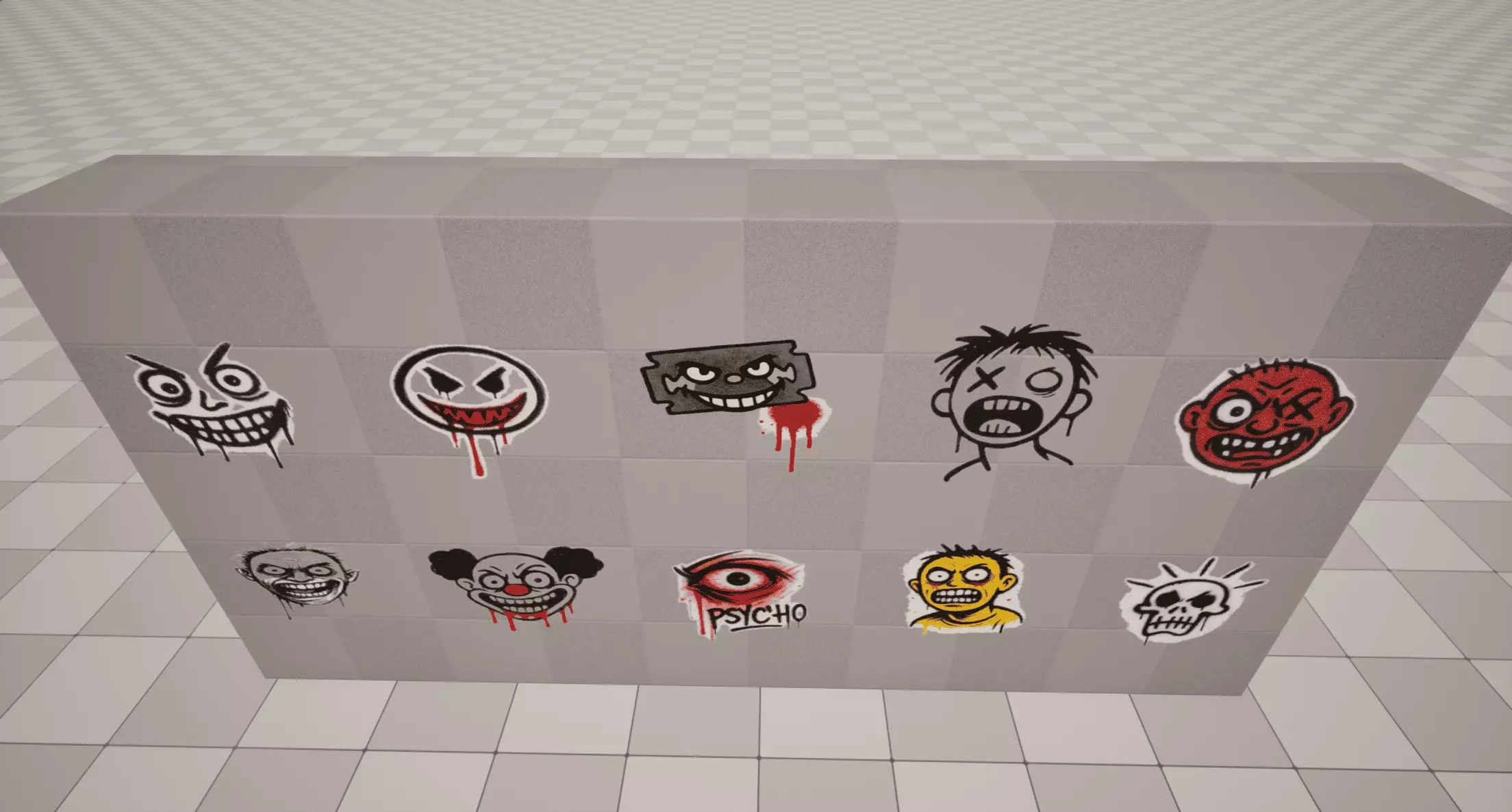 Psycho Graffiti Low-poly 3D model_4