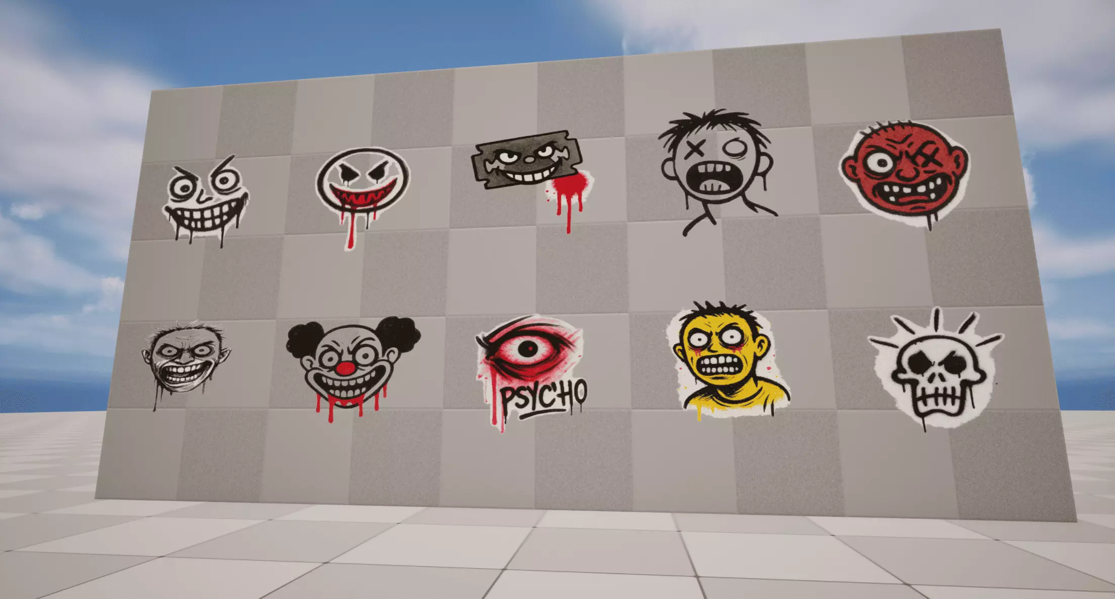 Psycho Graffiti Low-poly 3D model_3