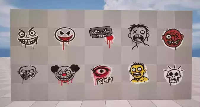 Psycho Graffiti Low-poly 3D model