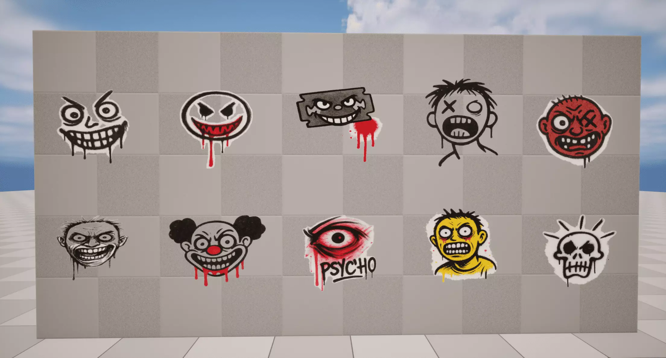 Psycho Graffiti Low-poly 3D model_0