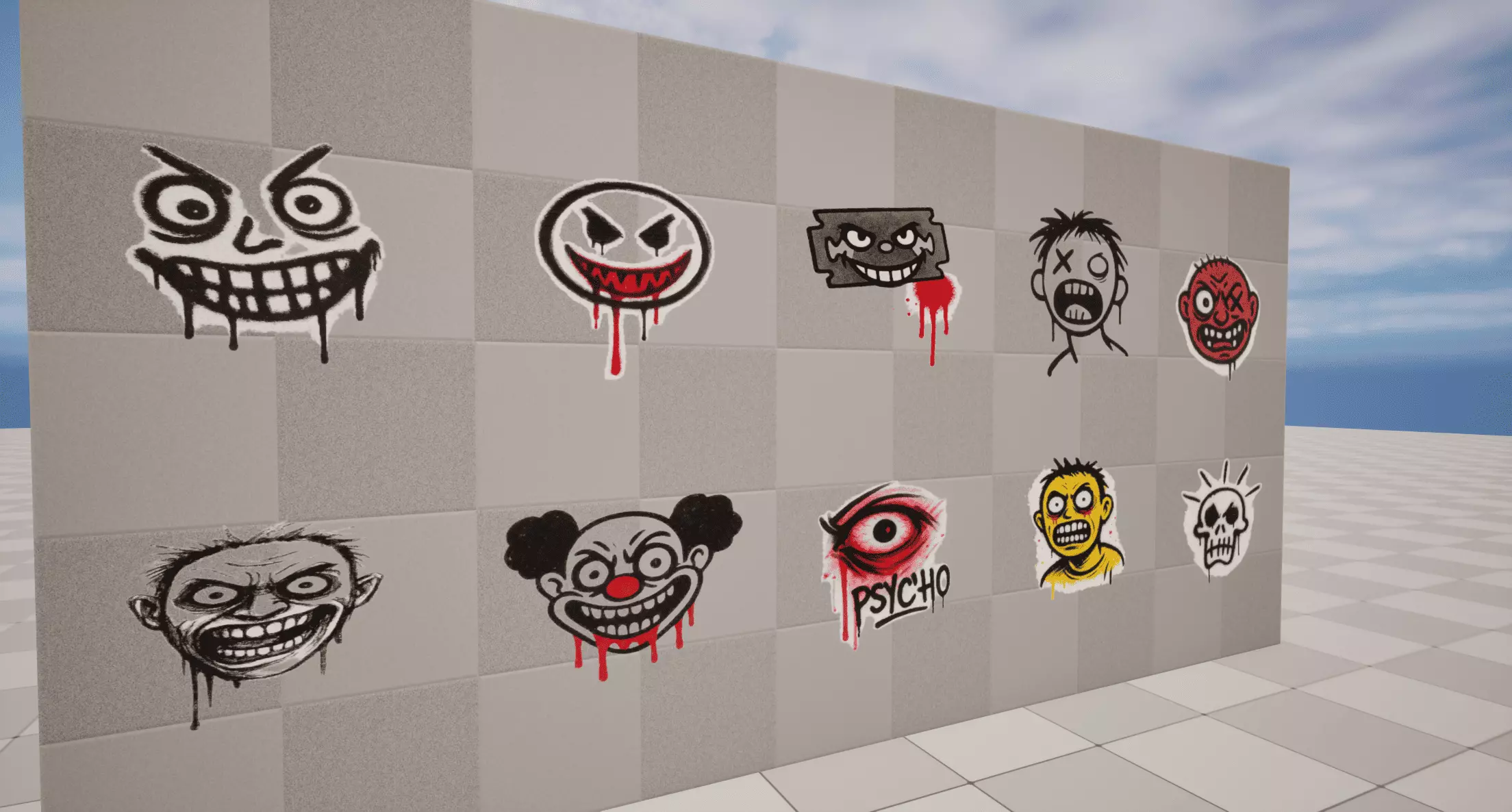 Psycho Graffiti Low-poly 3D model_1