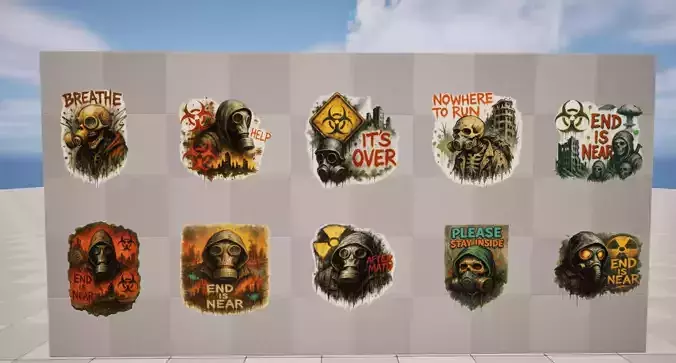 Post-Apocalypse Graffiti Low-poly 3D model