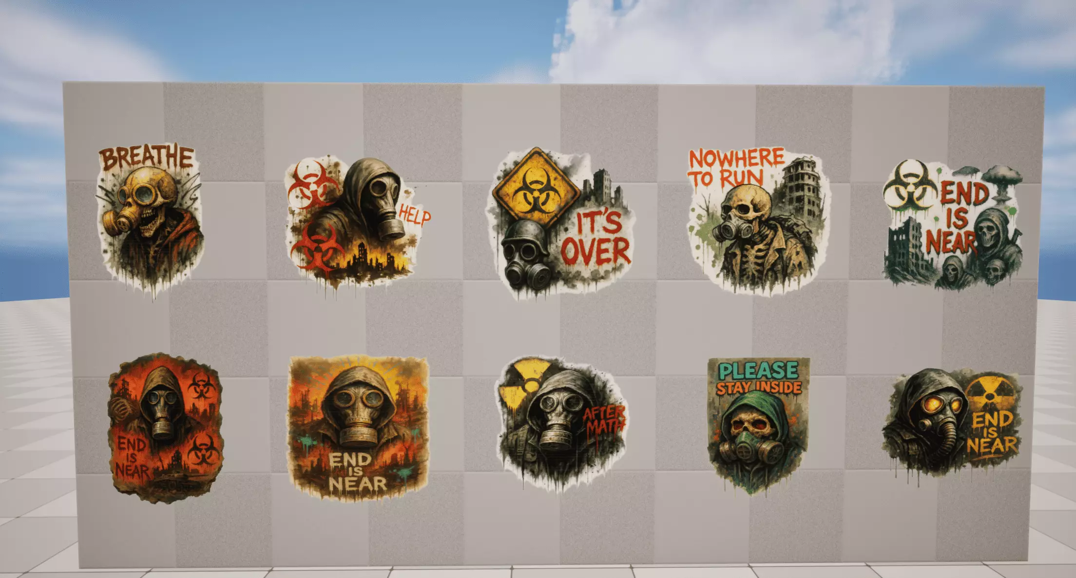 Post-Apocalypse Graffiti Low-poly 3D model_0