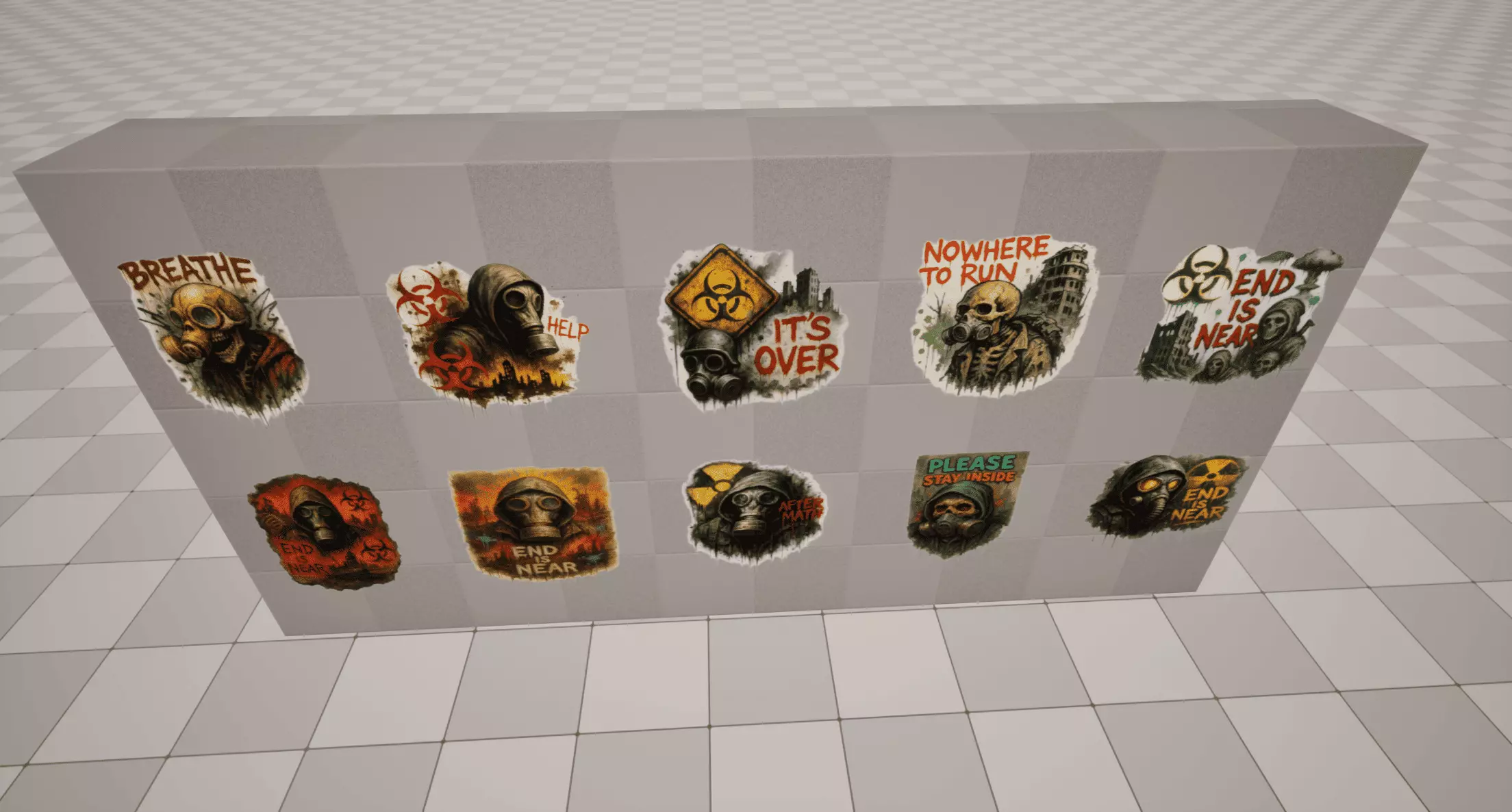 Post-Apocalypse Graffiti Low-poly 3D model_4