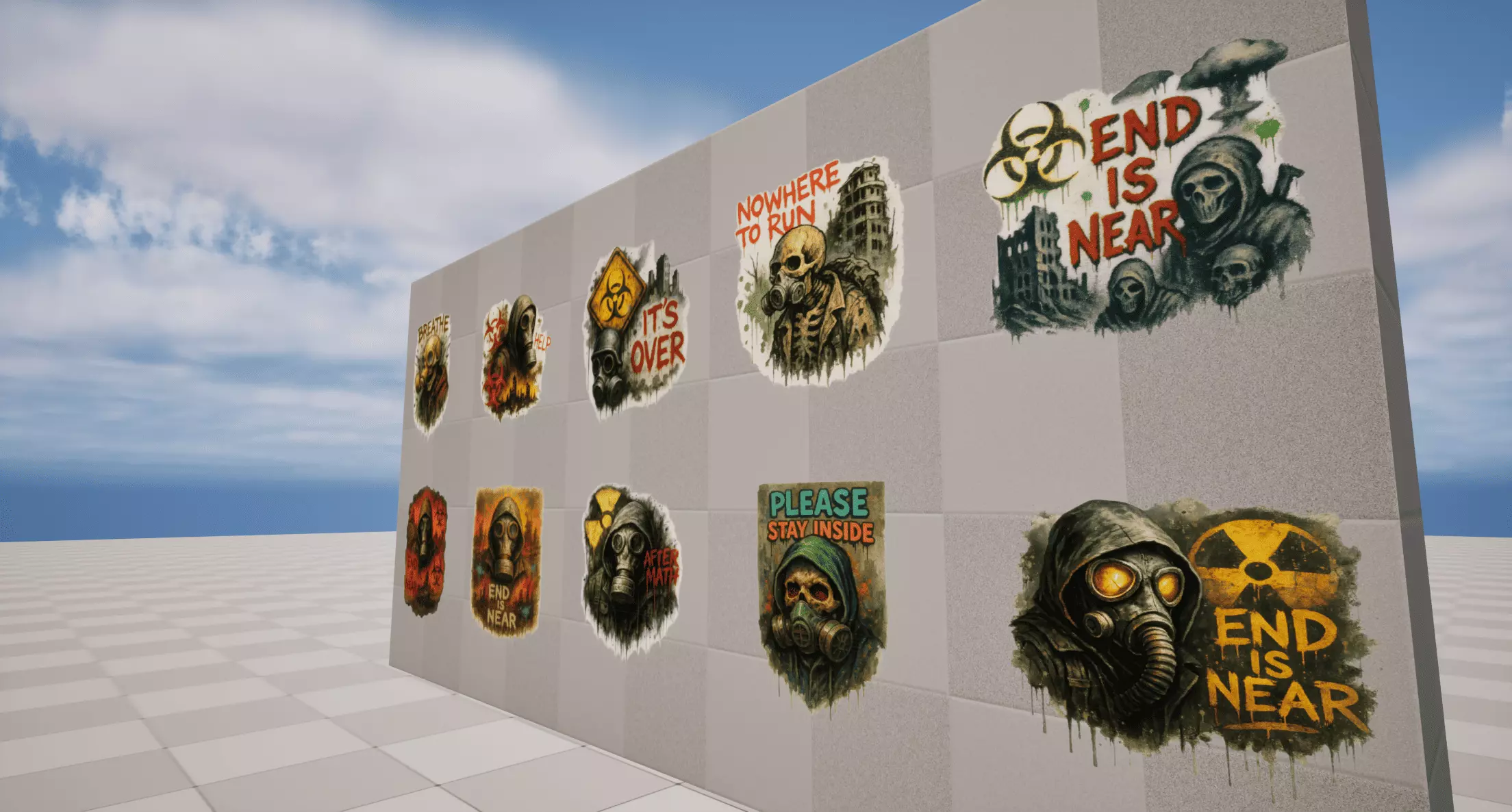 Post-Apocalypse Graffiti Low-poly 3D model_2