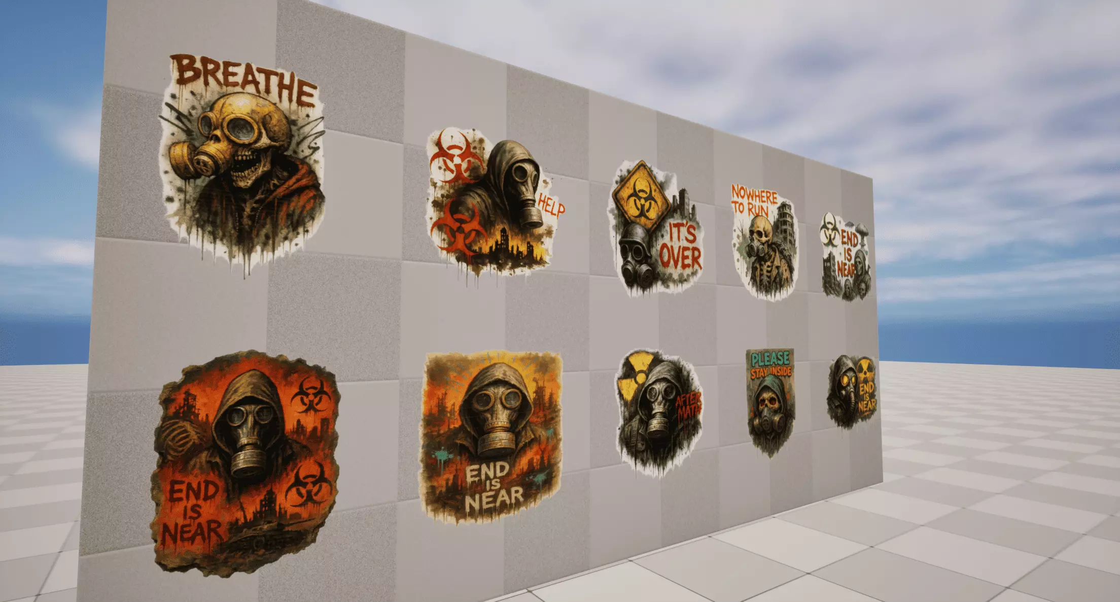 Post-Apocalypse Graffiti Low-poly 3D model_1