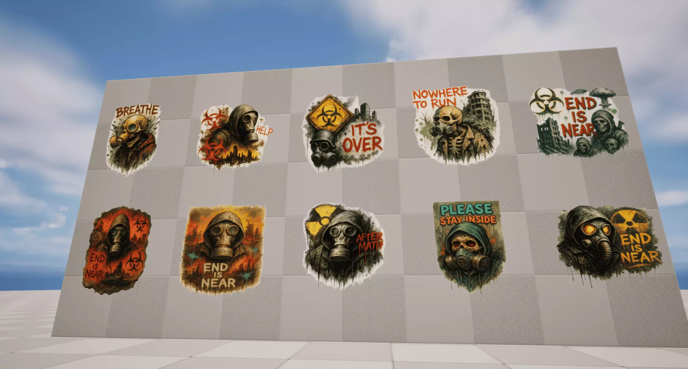 Post-Apocalypse Graffiti Low-poly 3D model_3