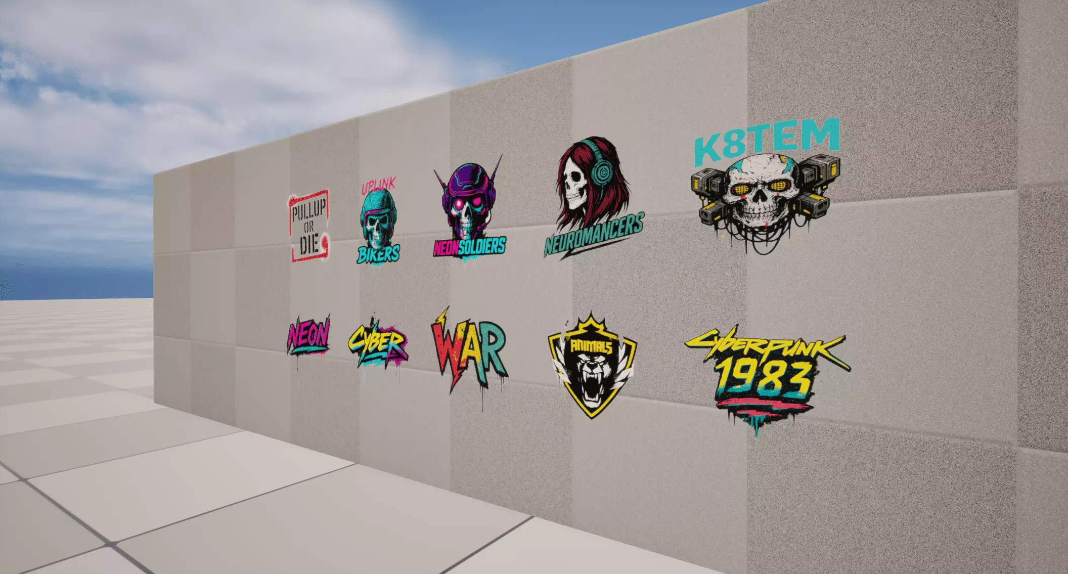 Cyberpunk Graffiti Low-poly 3D model_1