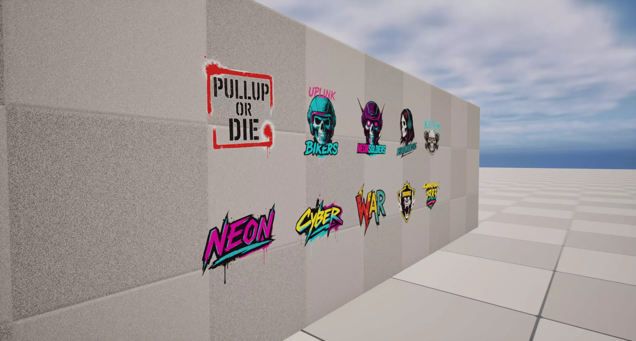 Cyberpunk Graffiti Low-poly 3D model_2