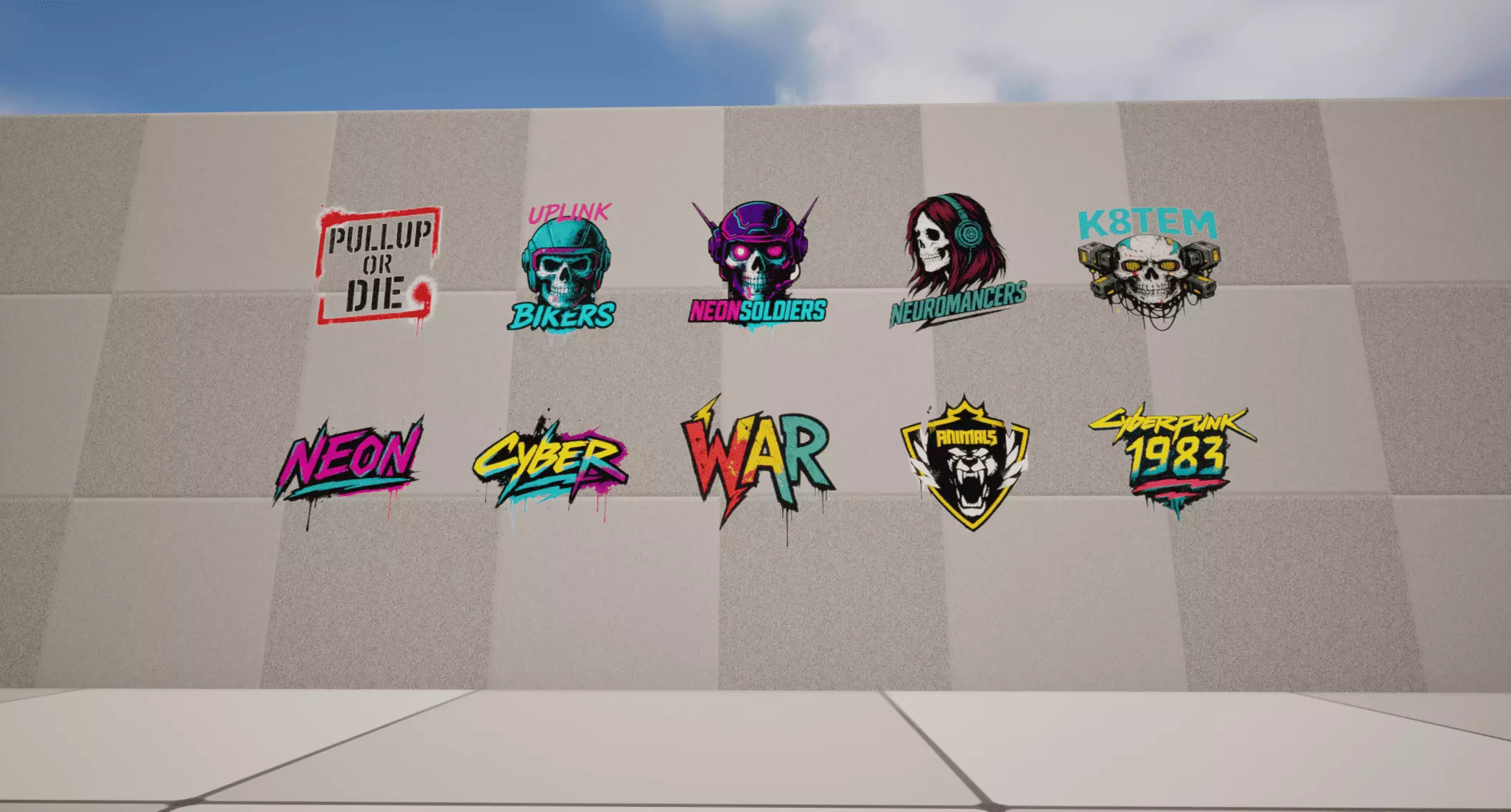 Cyberpunk Graffiti Low-poly 3D model_3