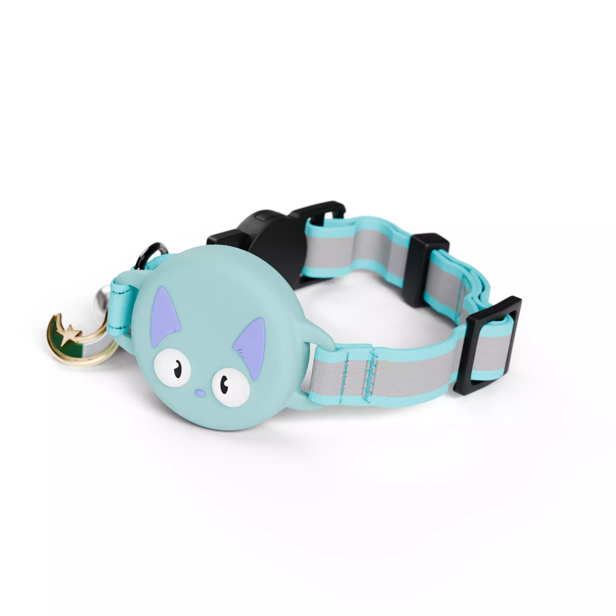 Cat Collar with Cute Face Design - Turquesa 3D model_0