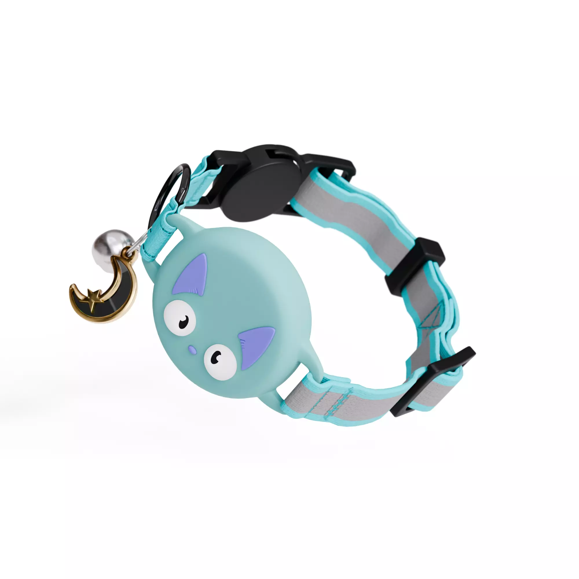 Cat Collar with Cute Face Design - Turquesa 3D model_5