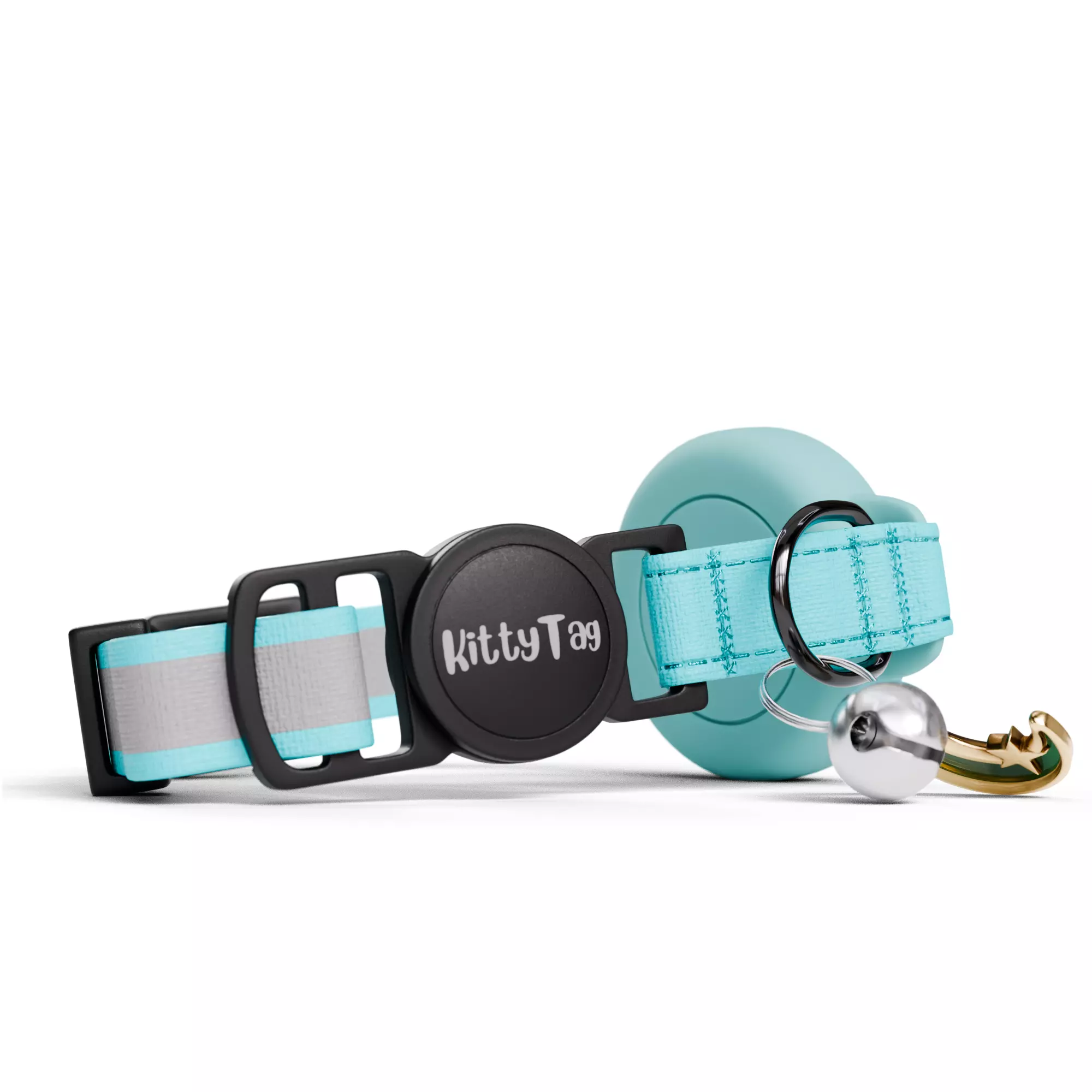 Cat Collar with Cute Face Design - Turquesa 3D model_2