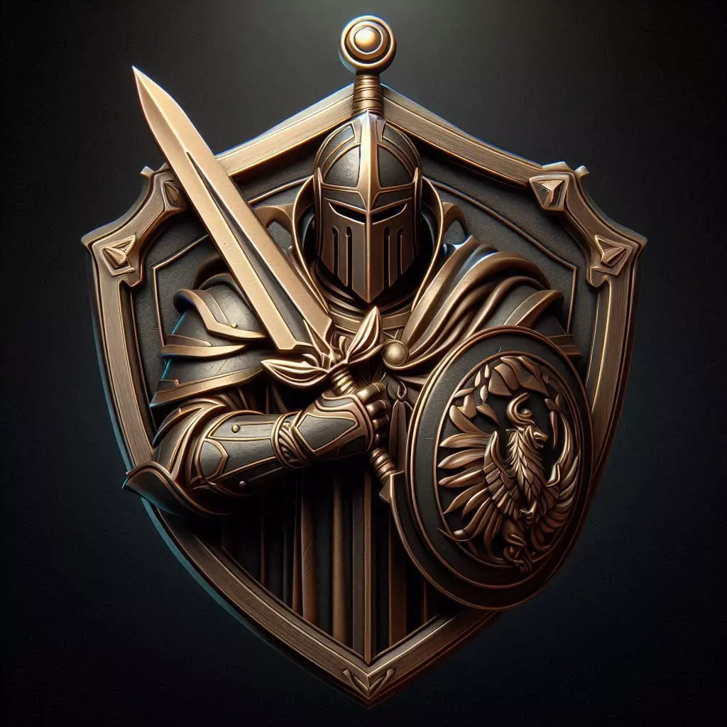 Knight Warrior Shield Emblem 3D print model